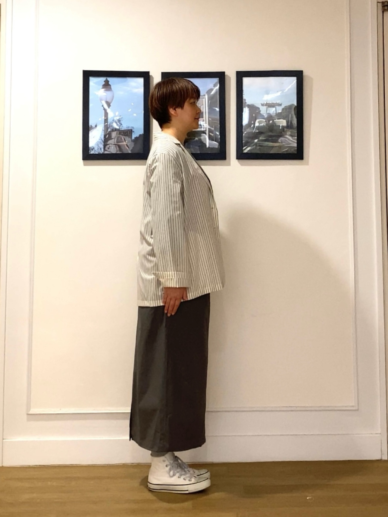 Hiroさんの「Dessin｜【セットアップ可/洗える】ストライプシャツジャケット」を使ったコーディネート