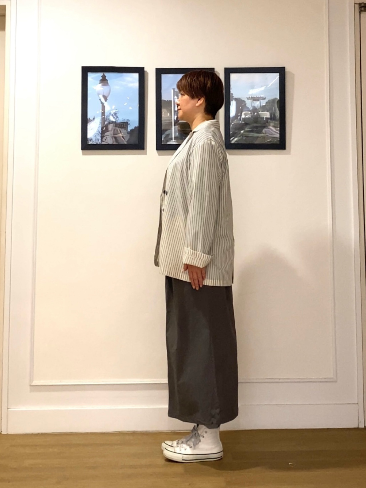 Hiroさんの「Dessin｜【セットアップ可/洗える】ストライプシャツジャケット」を使ったコーディネート