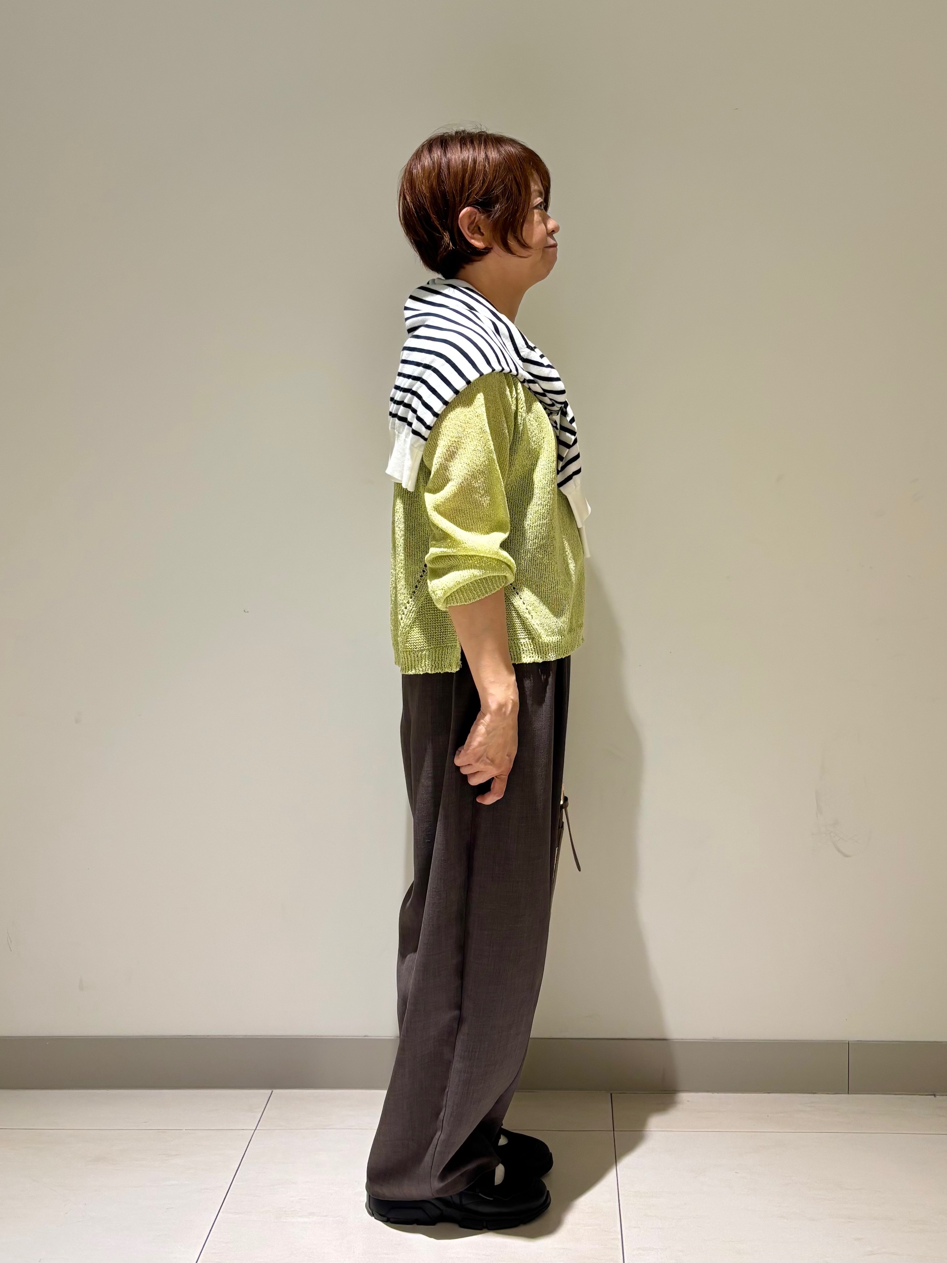 Haruさんの「Dessin｜【洗える】透かし編みデザインニット」を使ったコーディネート