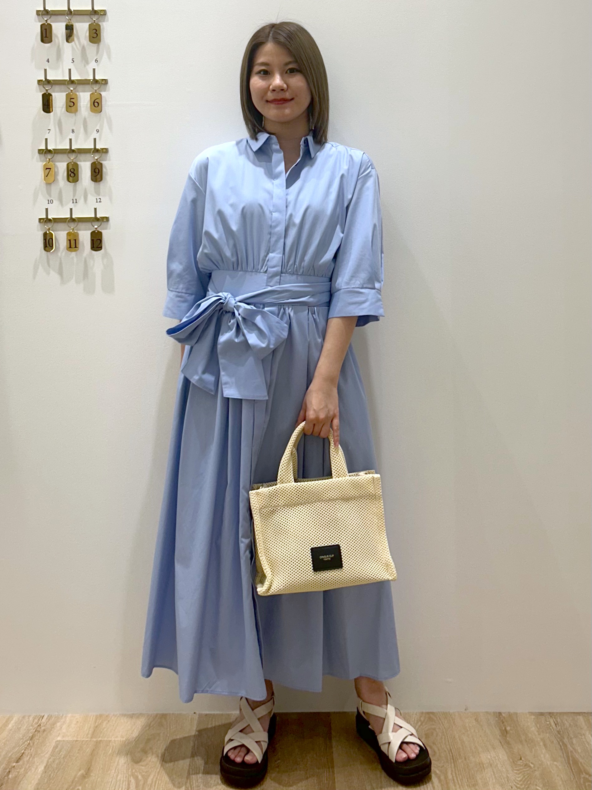 suzukaさんの「OPAQUE.CLIP｜リボンベルト付きシャツワンピース【洗濯機OK／防シワ加工】」を使ったコーディネート