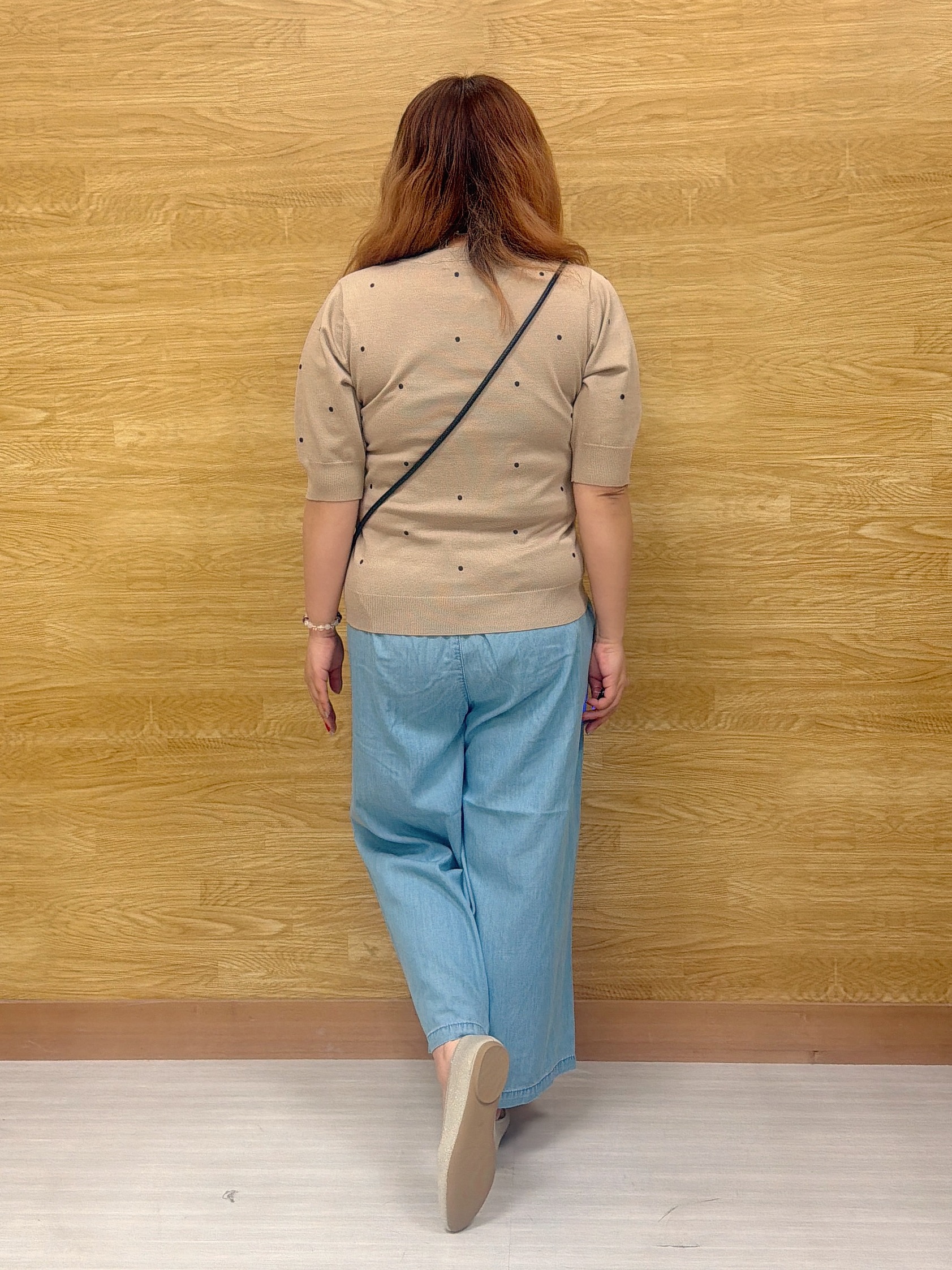 ぁむさんの「SHOO･LA･RUE｜【S-LL/二の腕カバー】品よく隠せる ドット刺繍5分袖ニット」を使ったコーディネート