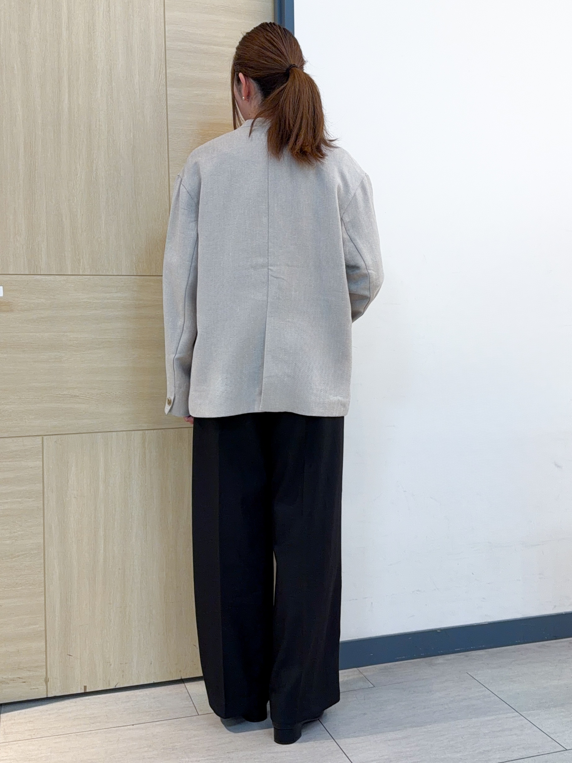 nanaさんの「grove｜リネンライクカラーレスジャケット」を使ったコーディネート