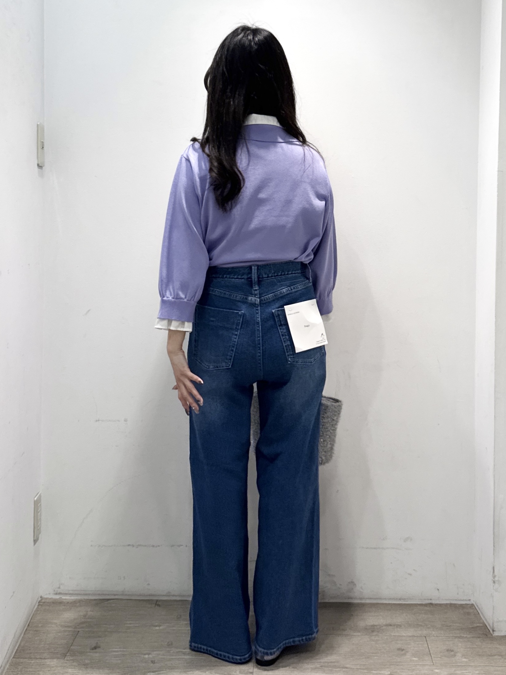 yuicciさんの「OPAQUE.CLIP｜シャツレイヤード風ポロニット【洗濯機OK】」を使ったコーディネート