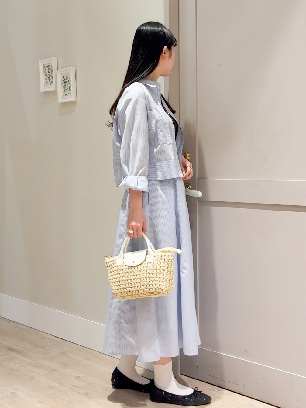 Mayuさんの「grove｜【イージーケア】麻混クロップドシャツ」を使ったコーディネート