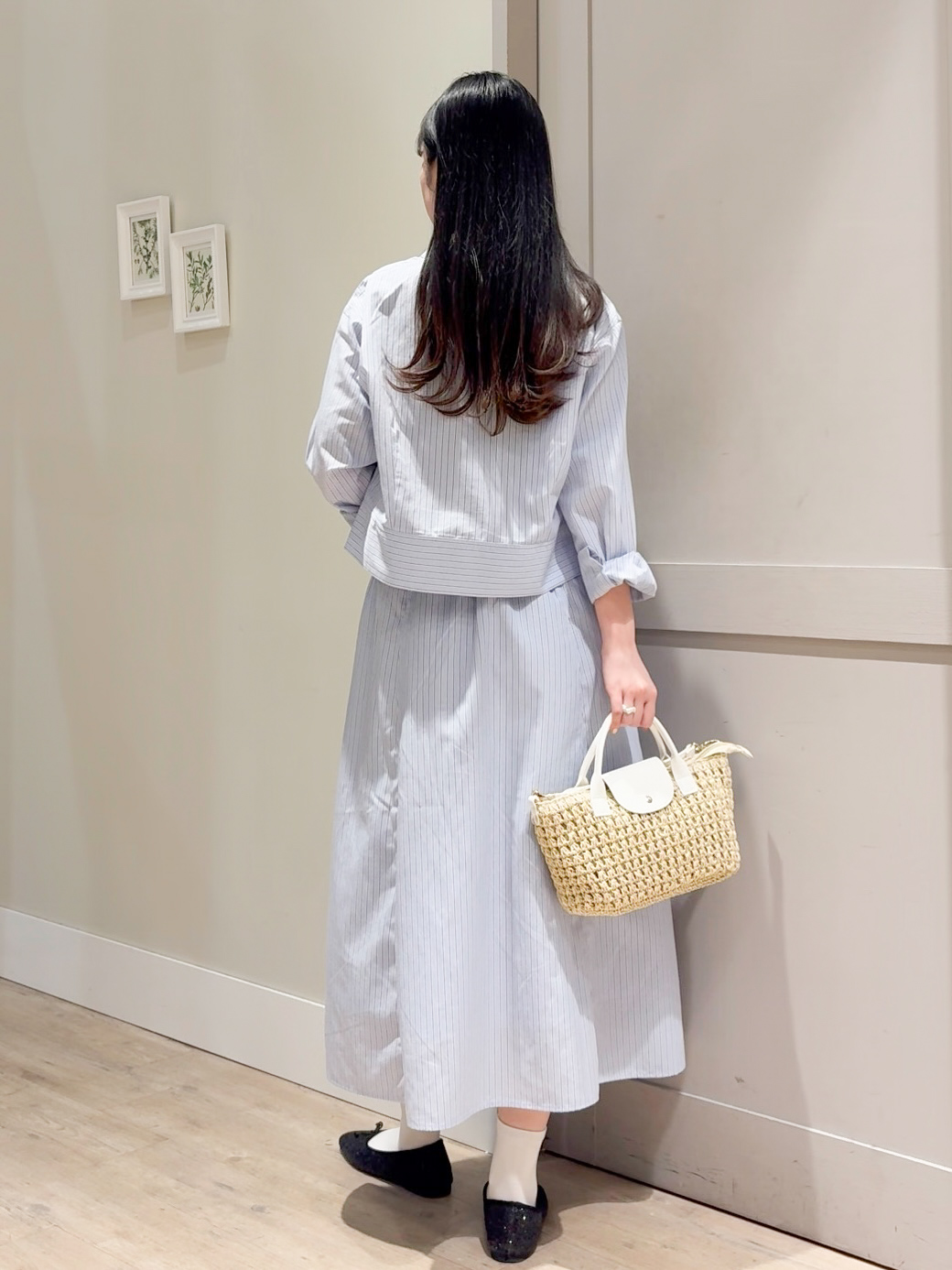 Mayuさんの「grove｜【イージーケア】麻混クロップドシャツ」を使ったコーディネート