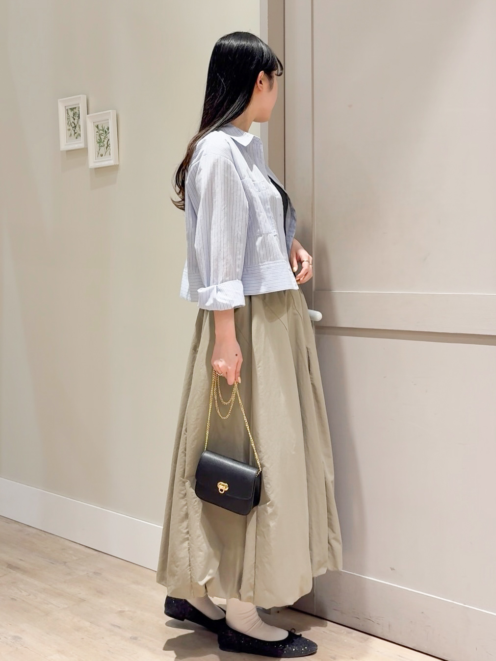 Mayuさんの「grove｜【イージーケア】麻混クロップドシャツ」を使ったコーディネート