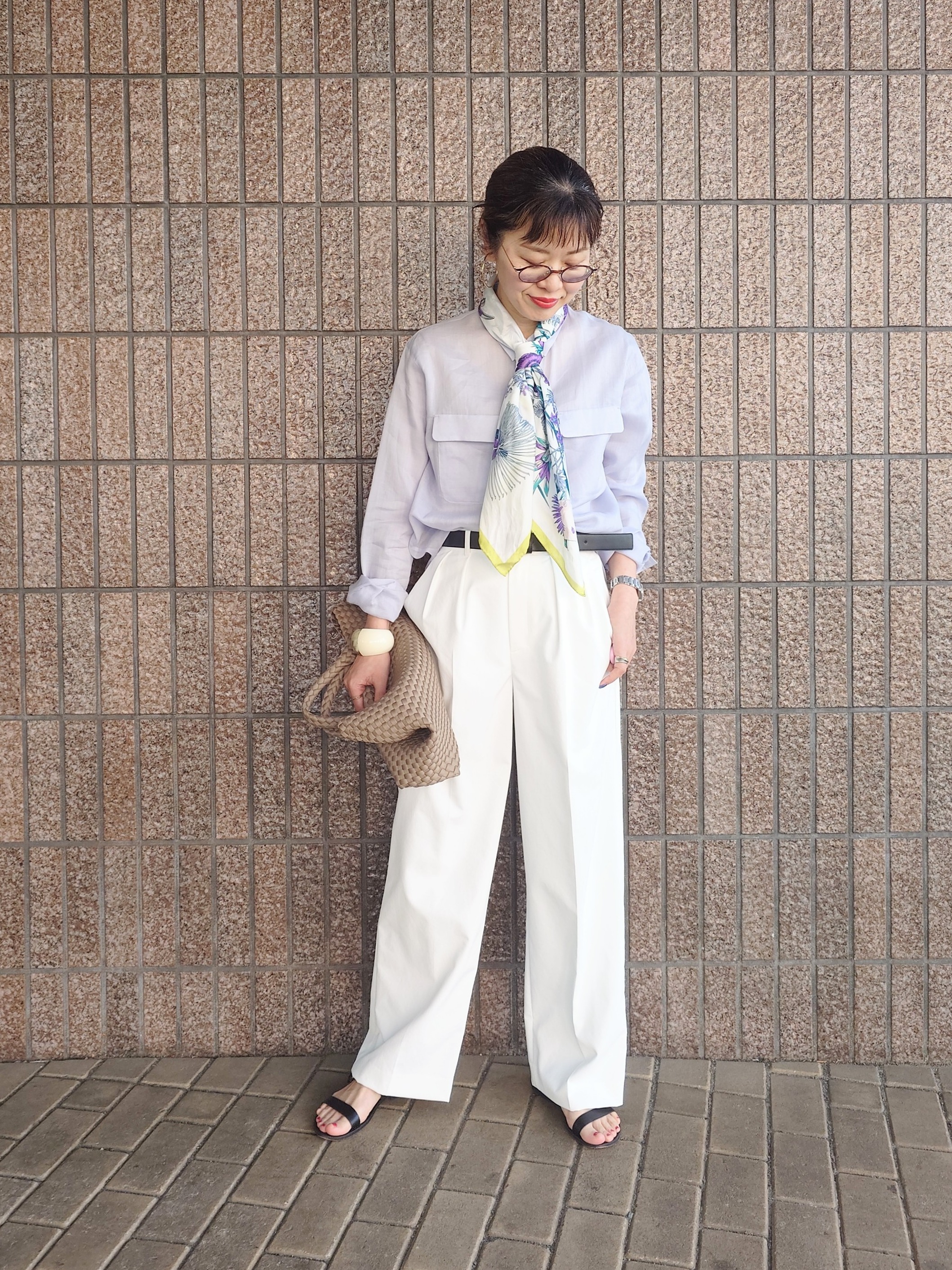 MUTSUKOさんの「UNTITLED｜【接触冷感】ドライタッチシャツ」を使ったコーディネート