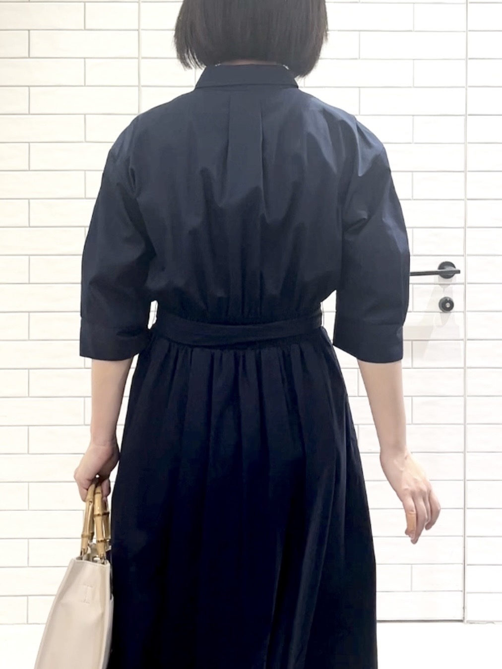 しおりさんの「OPAQUE.CLIP｜リボンベルト付きシャツワンピース【洗濯機OK／防シワ加工】」を使ったコーディネート