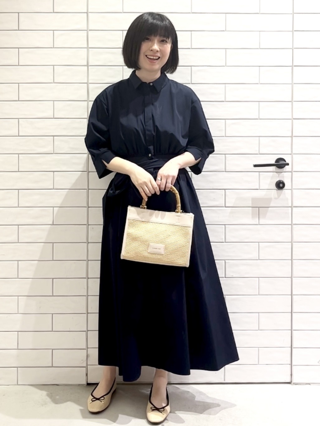 しおりさんの「OPAQUE.CLIP｜リボンベルト付きシャツワンピース【洗濯機OK／防シワ加工】」を使ったコーディネート