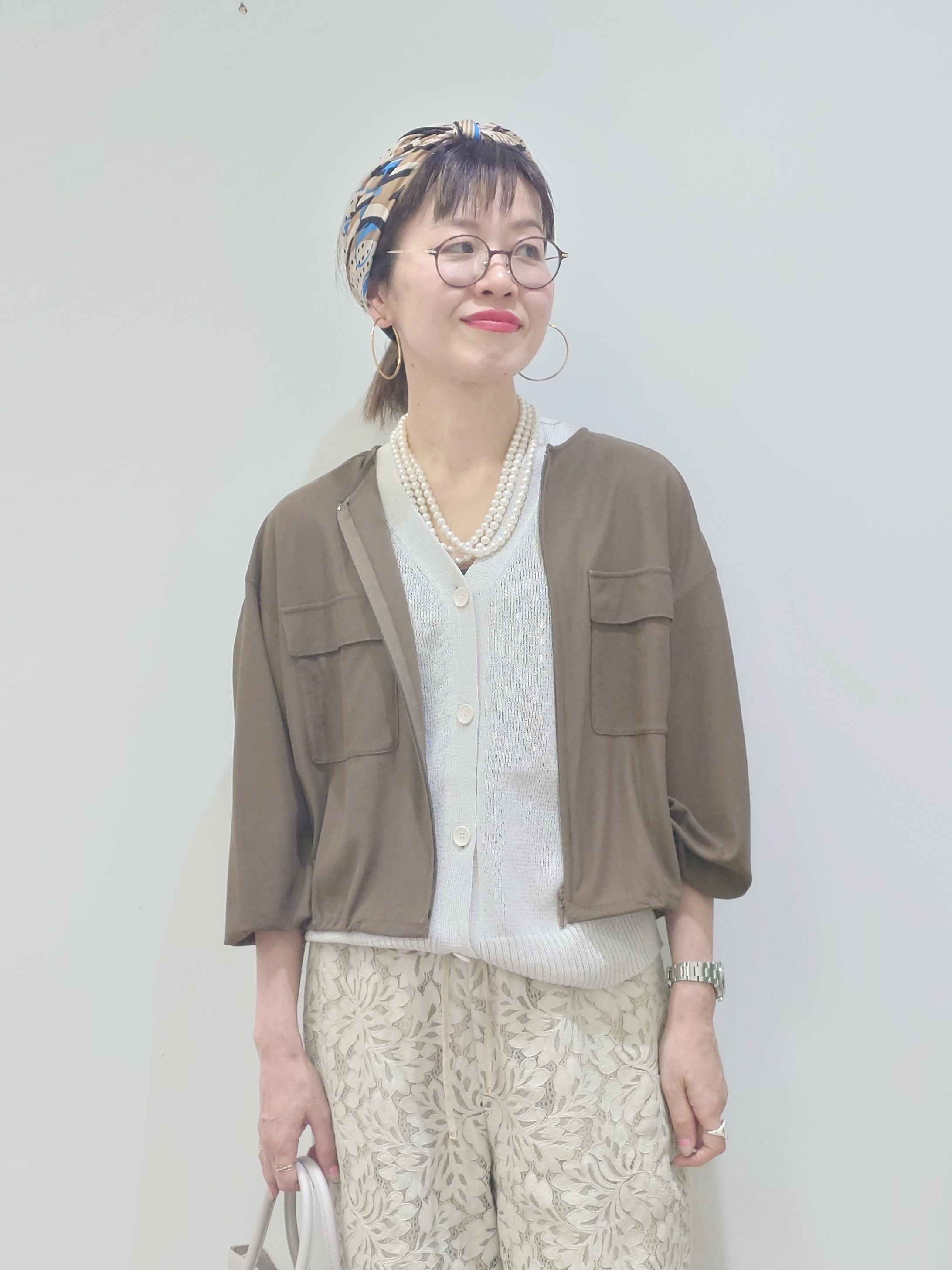 MUTSUKOさんの「UNTITLED｜◆【洗える】シアーブルゾン」を使ったコーディネート