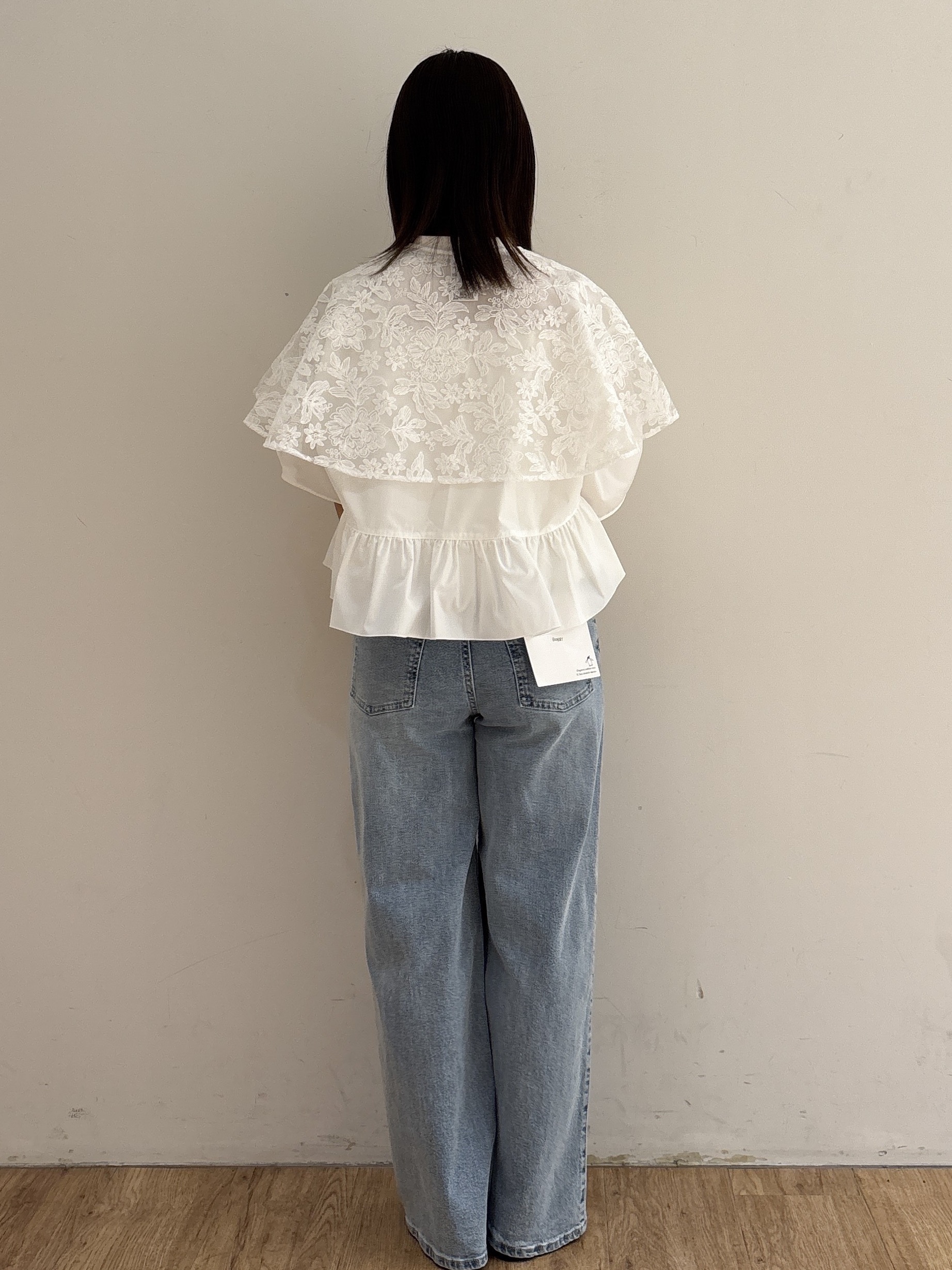 mireiさんの「OPAQUE.CLIP｜刺繍レースケープ【洗濯機OK】」を使ったコーディネート