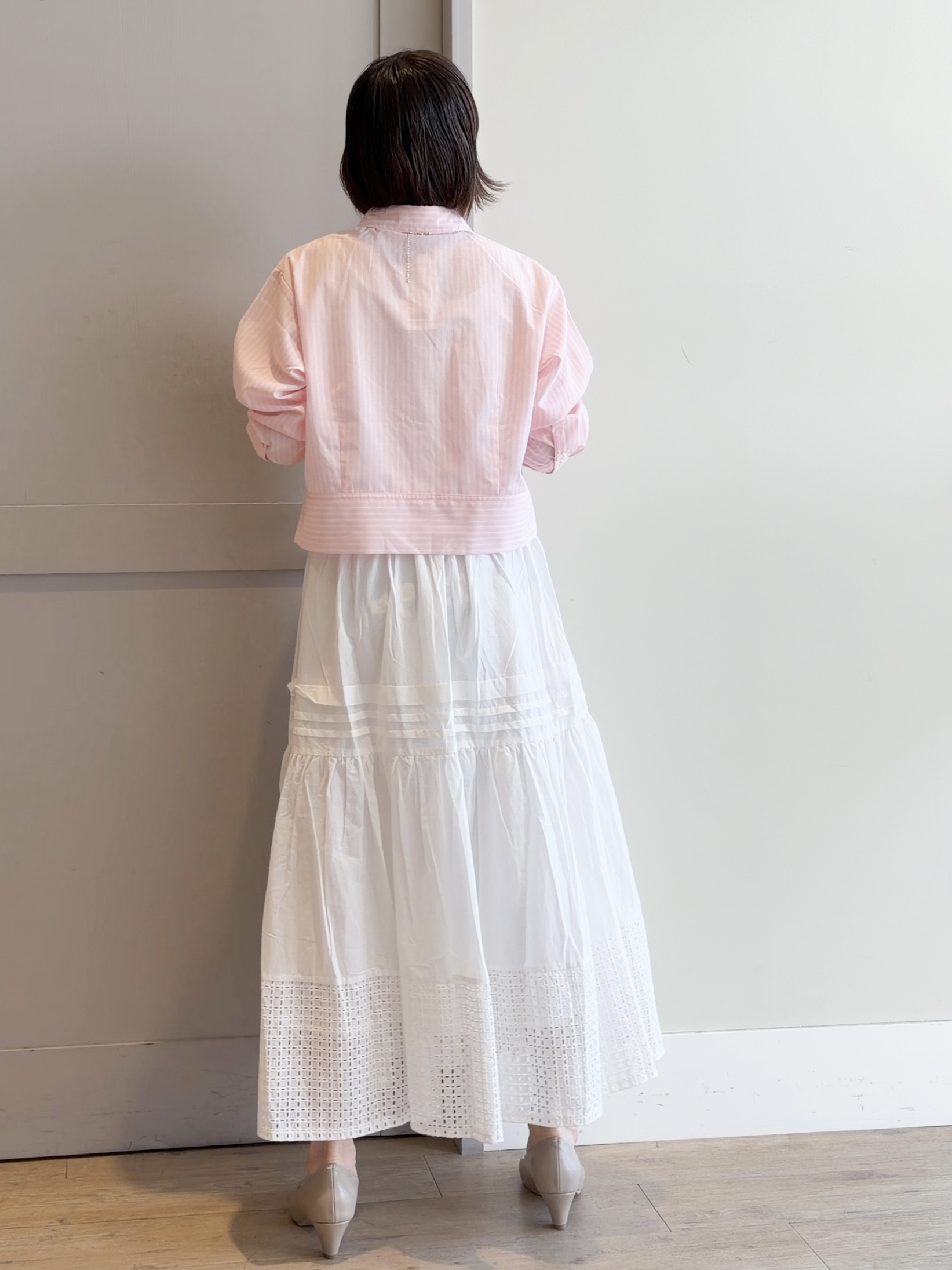 yamakoさんの「grove｜【イージーケア】麻混クロップドシャツ」を使ったコーディネート