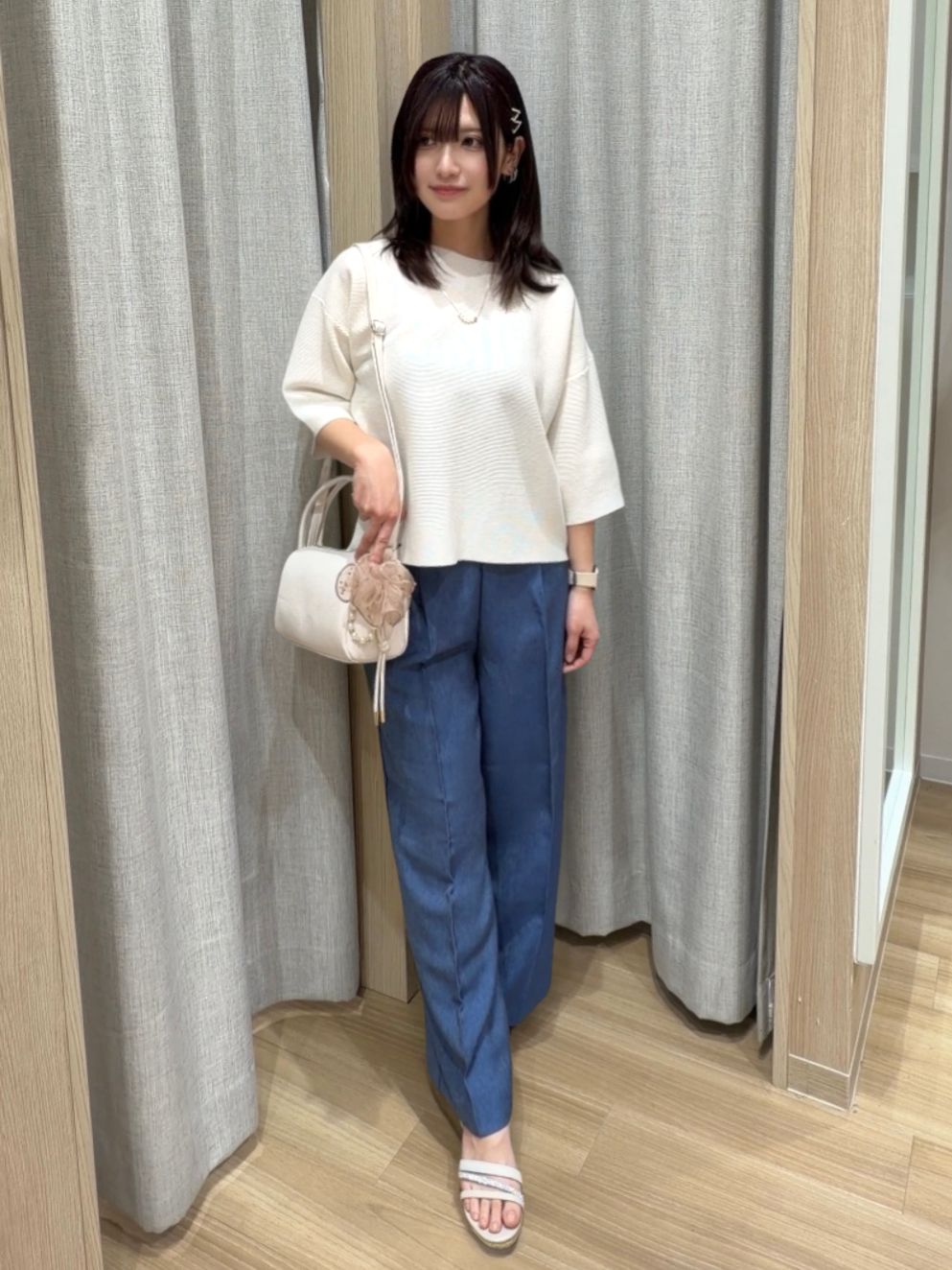 Fumikaさんの「grove｜【貴島明日香さん着用・洗える】麻調ノーカラーブルゾン」を使ったコーディネート