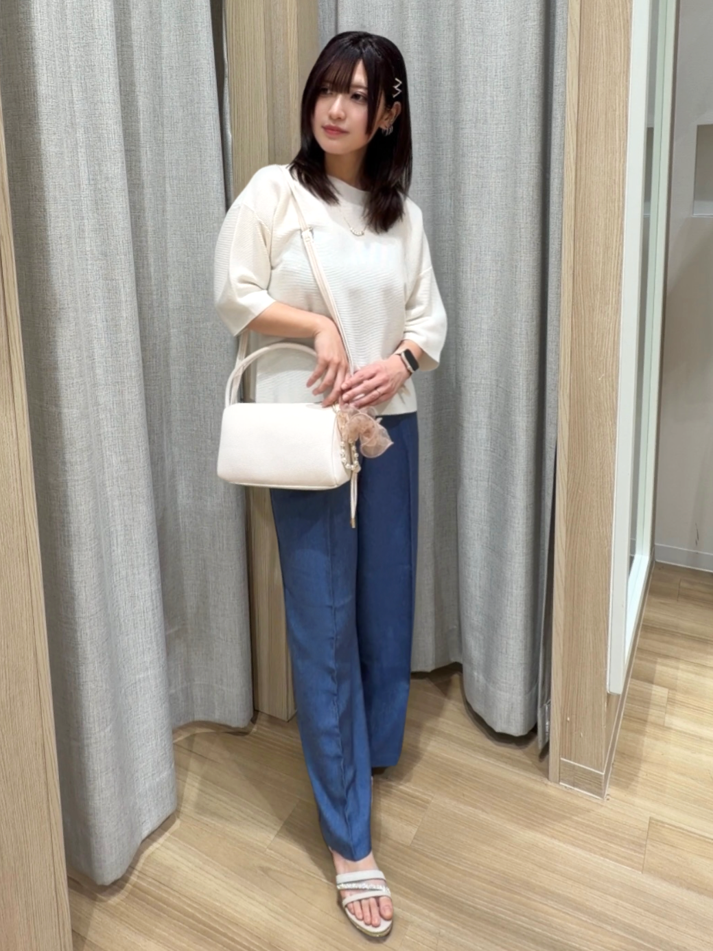 Fumikaさんの「grove｜【貴島明日香さん着用・洗える】麻調ノーカラーブルゾン」を使ったコーディネート