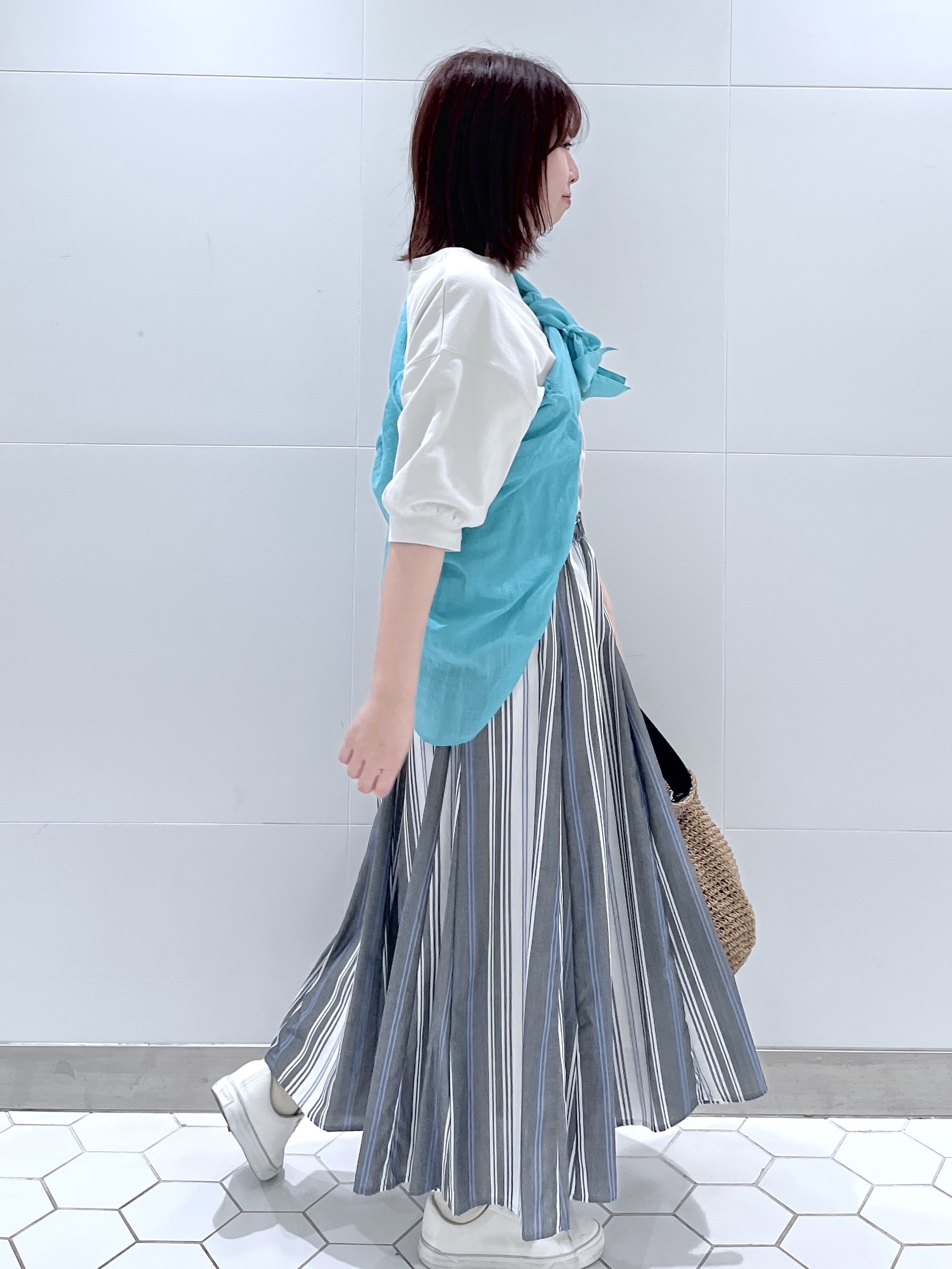 Makinoさんの「Dessin｜【360度可愛い】バックヘンリーカットソー5分袖」を使ったコーディネート
