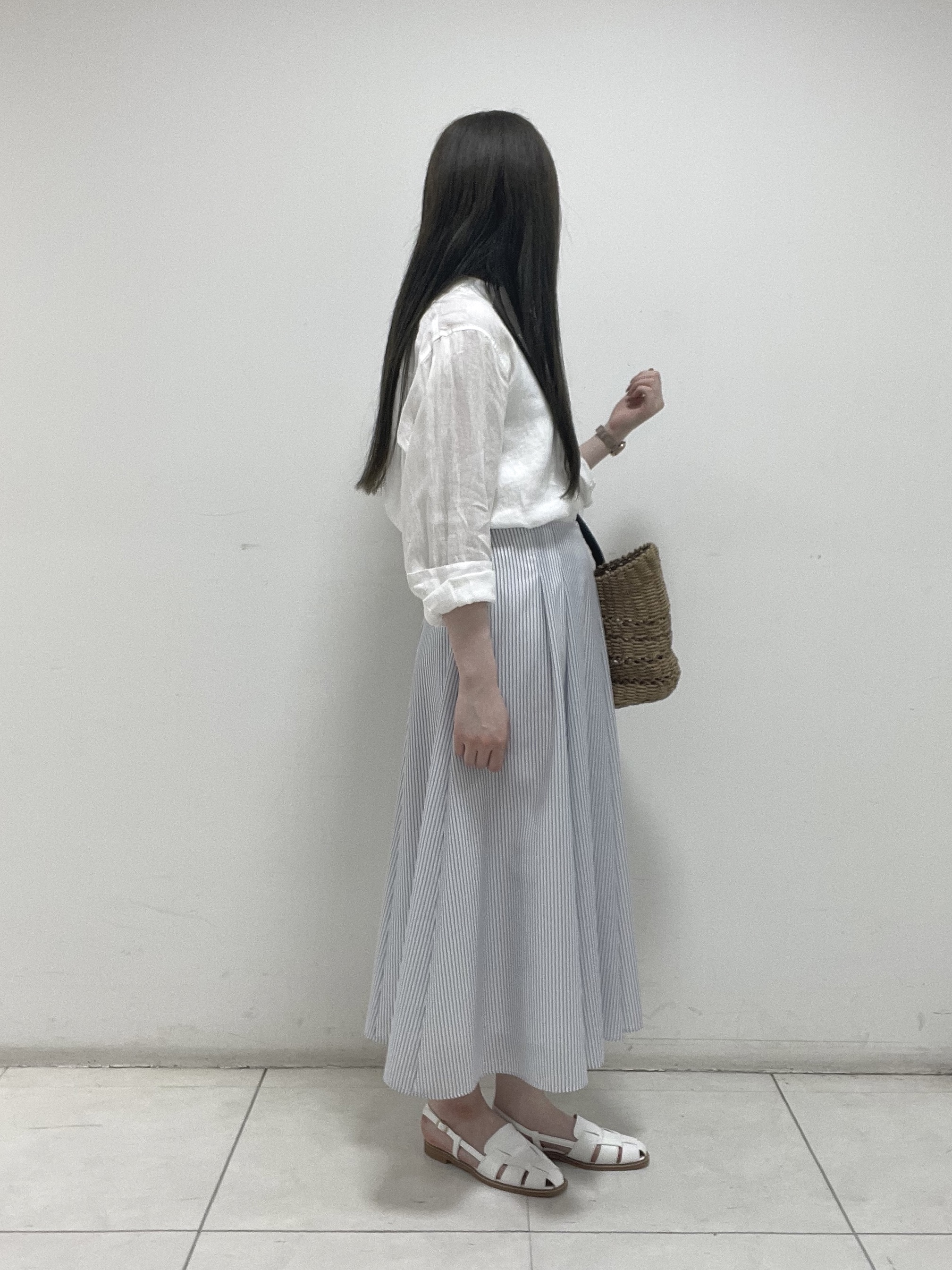 mさんの「INDIVI｜【接触冷感／2WAY】カシュクールリネンシャツ」を使ったコーディネート