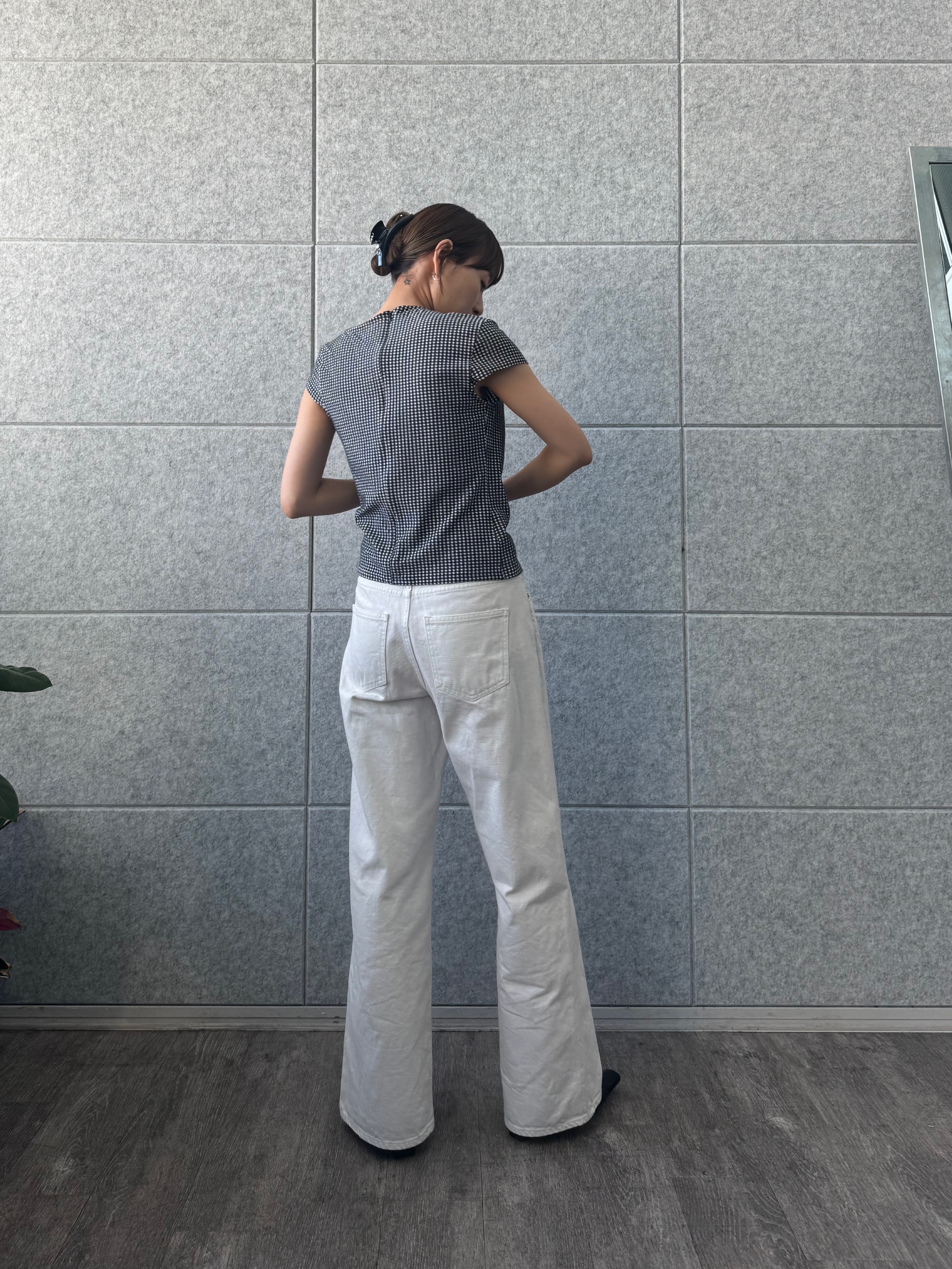 designer yukaさんの「CODE A｜gingham edge tops」を使ったコーディネート