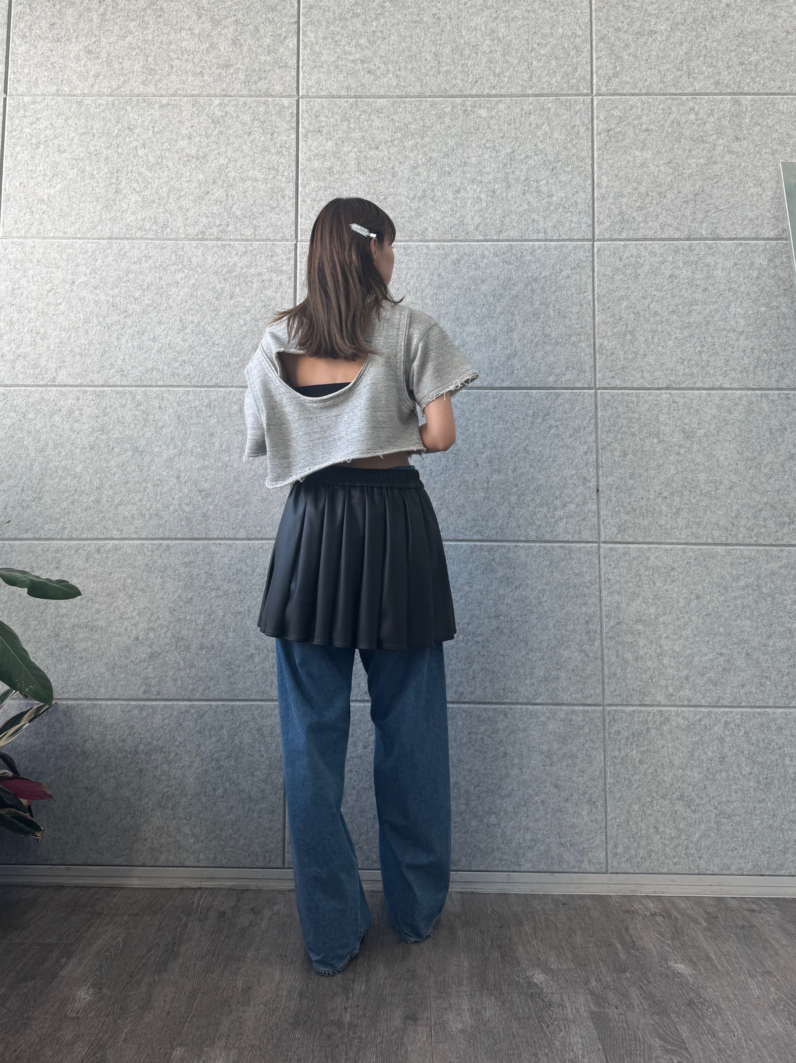 designer yukaさんの「CODE A｜leather like mini skirt」を使ったコーディネート