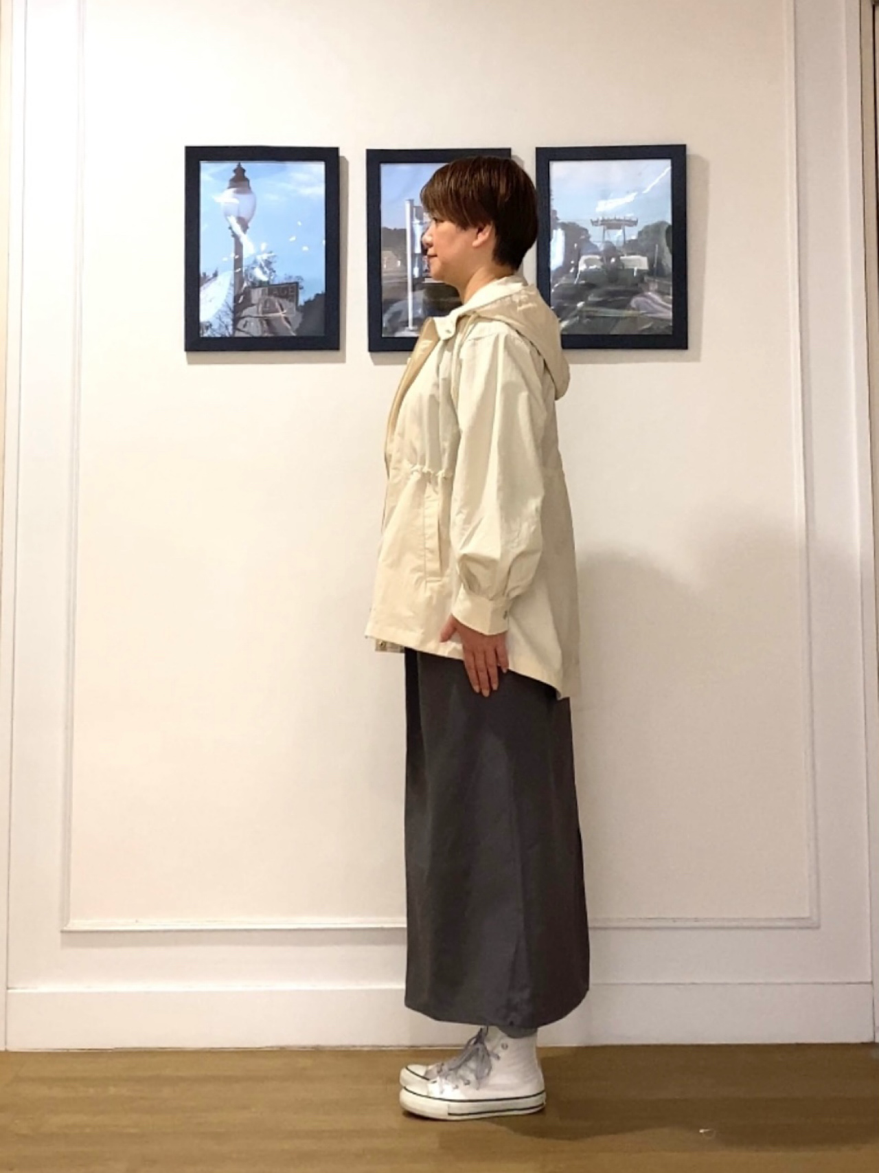 Hiroさんの「Dessin｜【撥水・洗える】フーデッドライトブルゾン」を使ったコーディネート