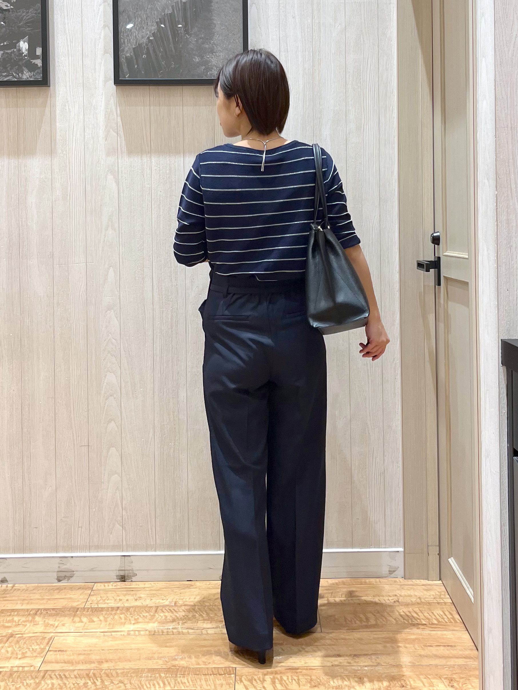 shirayuuuさんの「SHOO･LA･RUE｜【高レビュー/洗濯機可/S-LL】さらっと着られる 8分袖Ⅴネックニット」を使ったコーディネート
