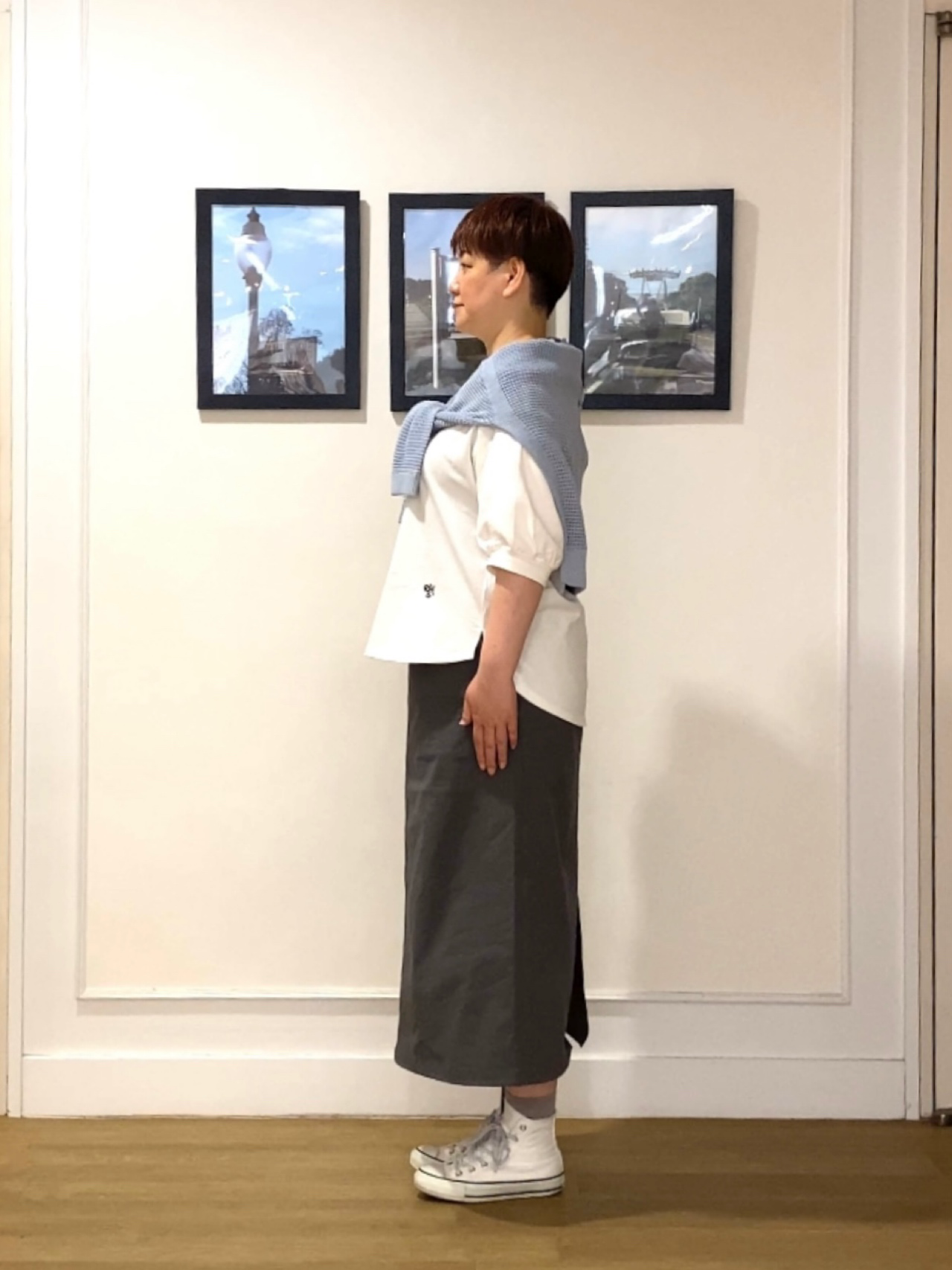 Hiroさんの「Dessin｜【洗える】コットンメッシュニットカーディガン」を使ったコーディネート