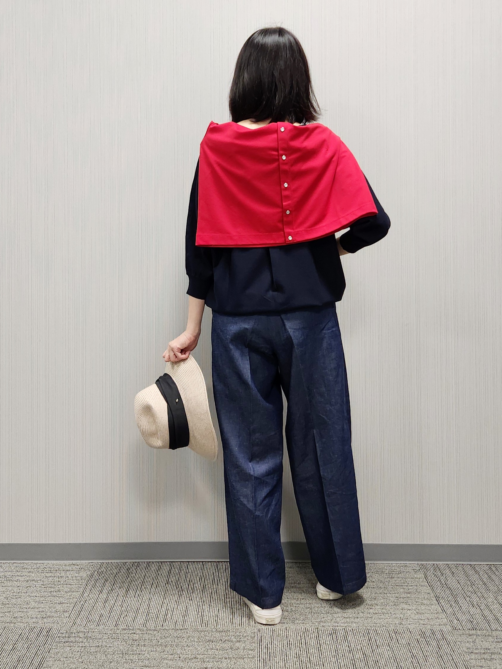 naraさんの「Dessin｜【洗える】後ろボタンニットプルオーバー七分袖」を使ったコーディネート