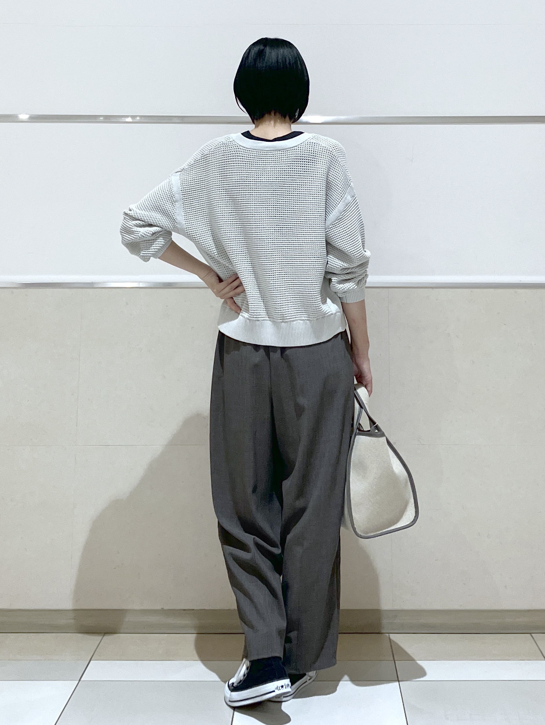 eriko さんの「Dessin｜【洗える】コットンメッシュニットカーディガン」を使ったコーディネート