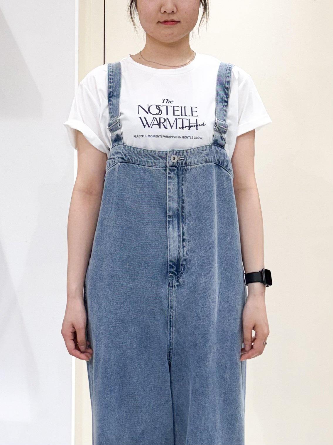 sayaさんの「OPAQUE.CLIP｜デニムサロペット【洗濯機ＯＫ】」を使ったコーディネート