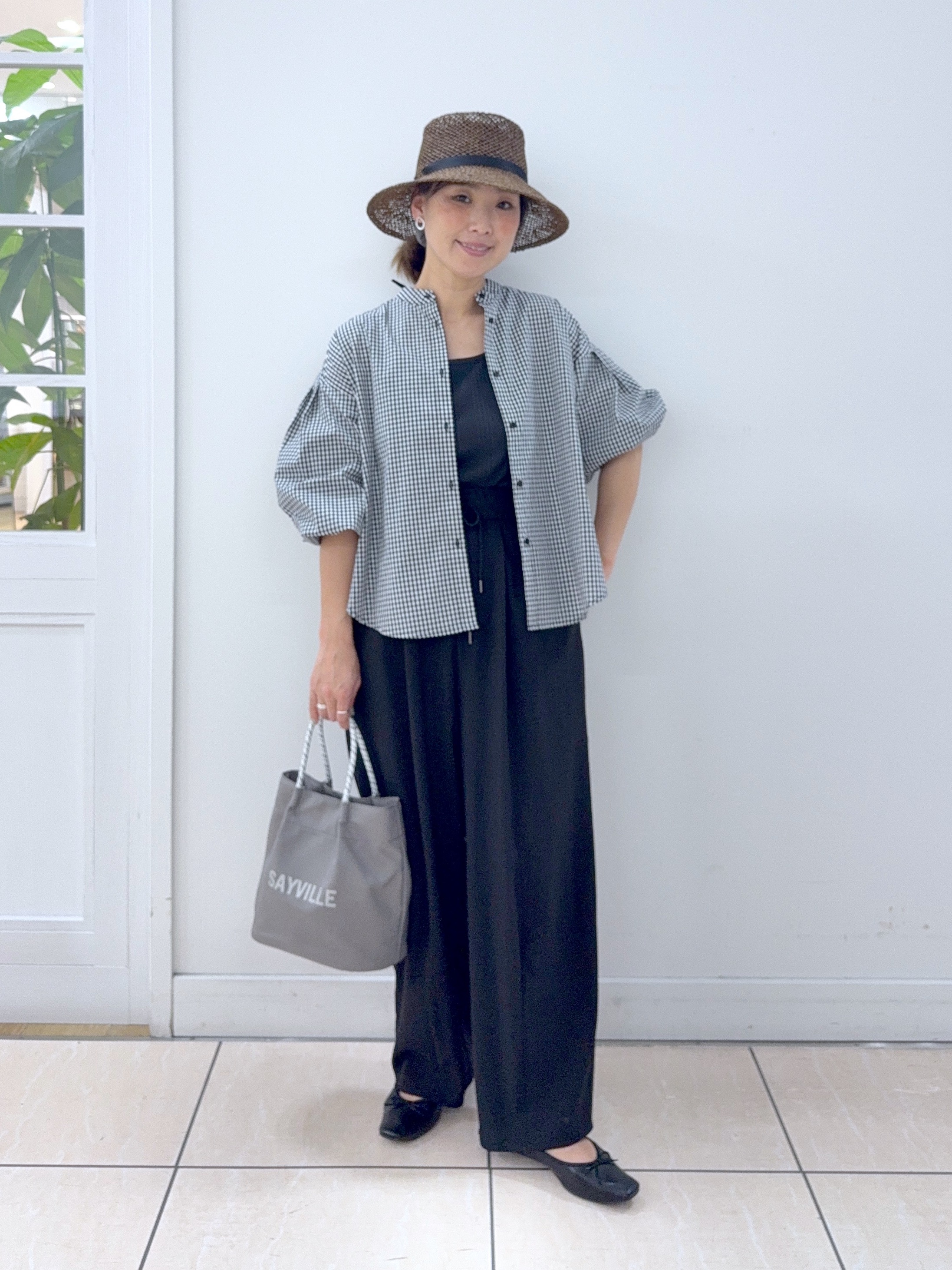 Osawaさんの「Dessin｜【洗える】バルーンスリーブバンドカラーシャツ」を使ったコーディネート