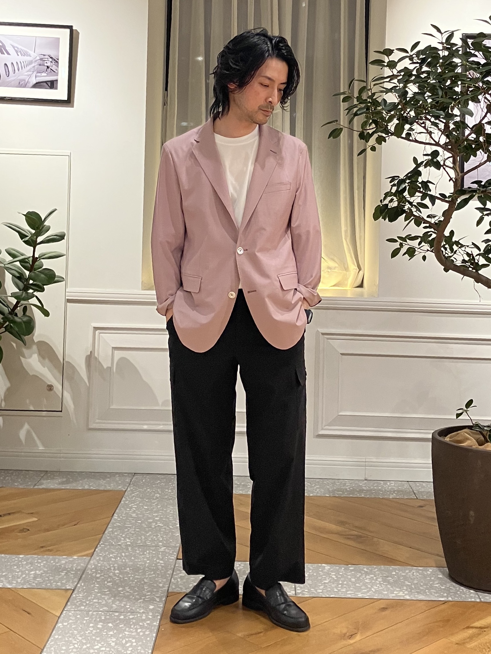 junyaさんの「DRESSTERIOR｜【セットアップ可/MonoMax4月号掲載/Safari5月号掲載】CARREMAN ストレッチジャ」を使ったコーディネート