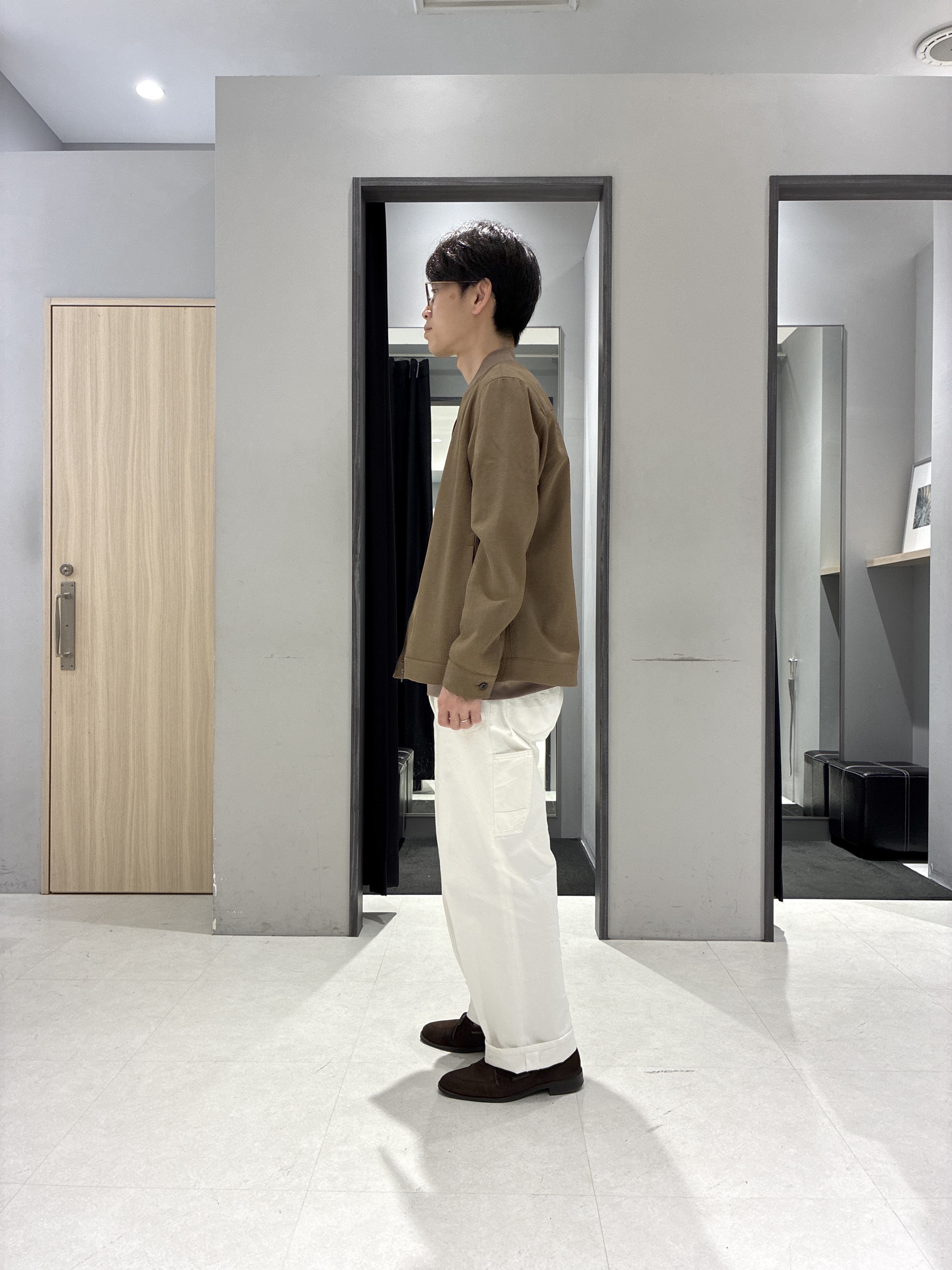 わいずみさんの「TAKEO KIKUCHI｜リネンライクカルゼ リブブルゾン」を使ったコーディネート