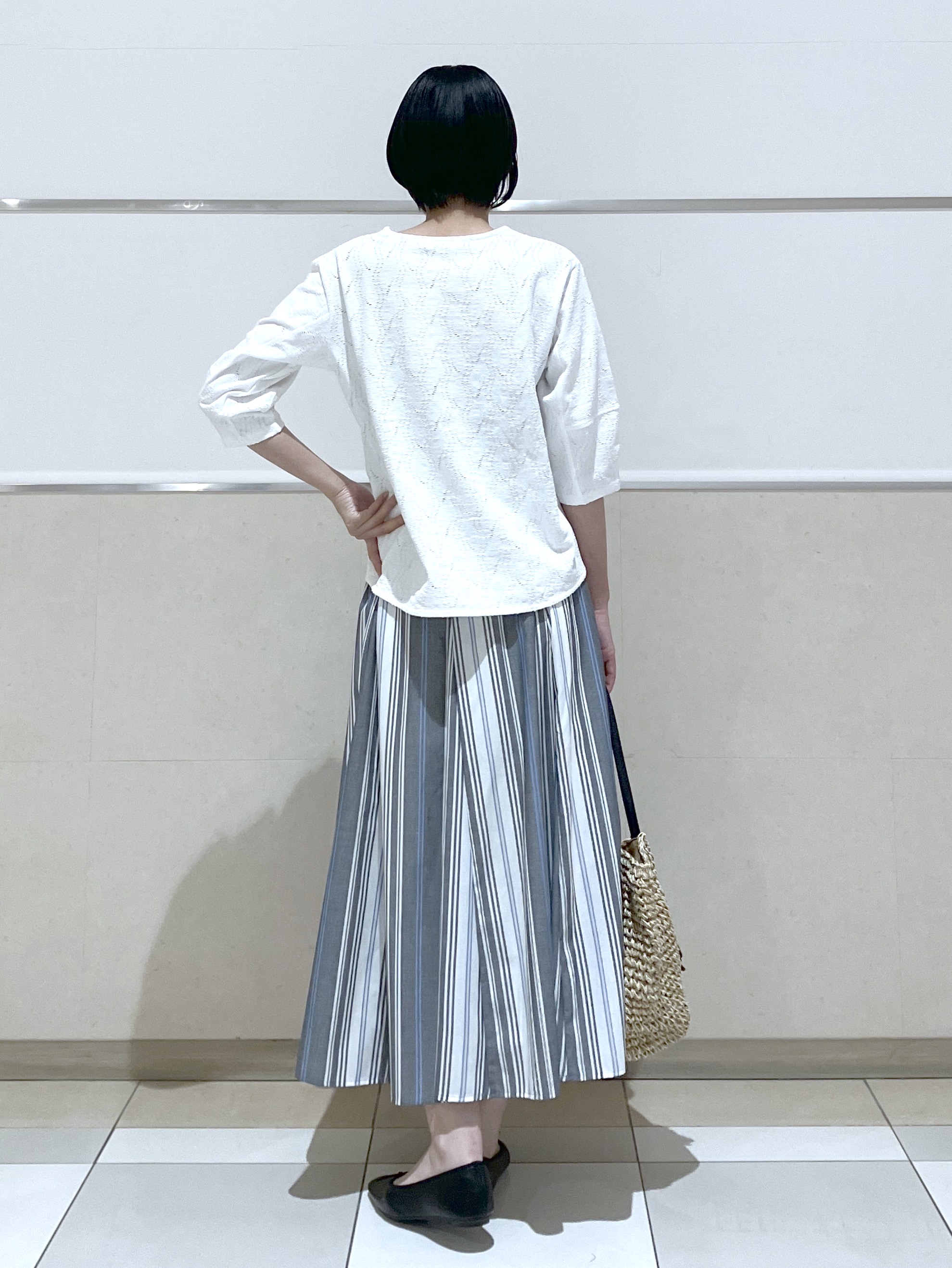 eriko さんの「Dessin｜【洗える】七分袖レースカットソー」を使ったコーディネート