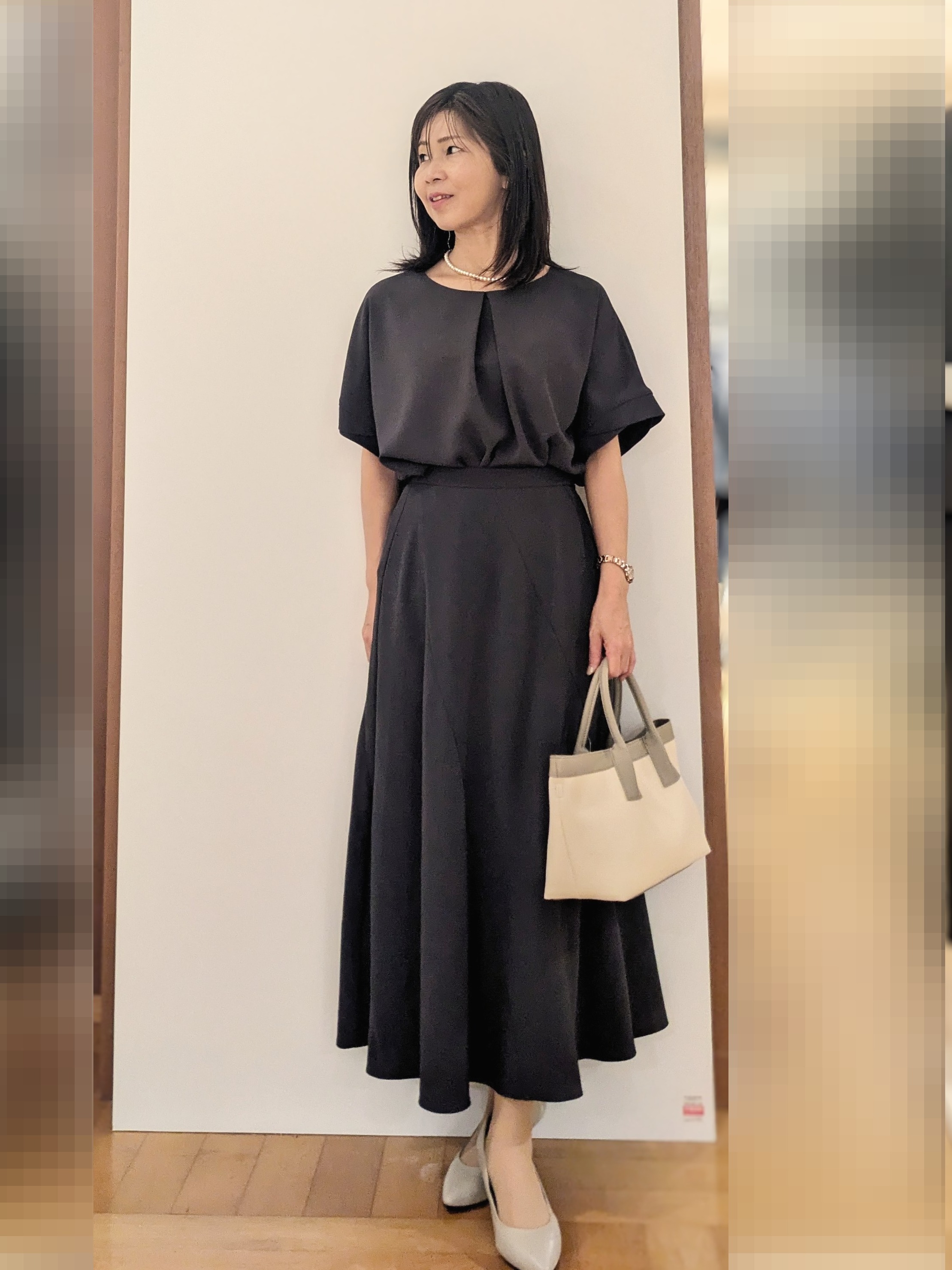laverさんの「UNTITLED｜【セットアップ可/UVカット/前後2WAY】リラクシーフレンチスリーブブラウス」を使ったコーディネート