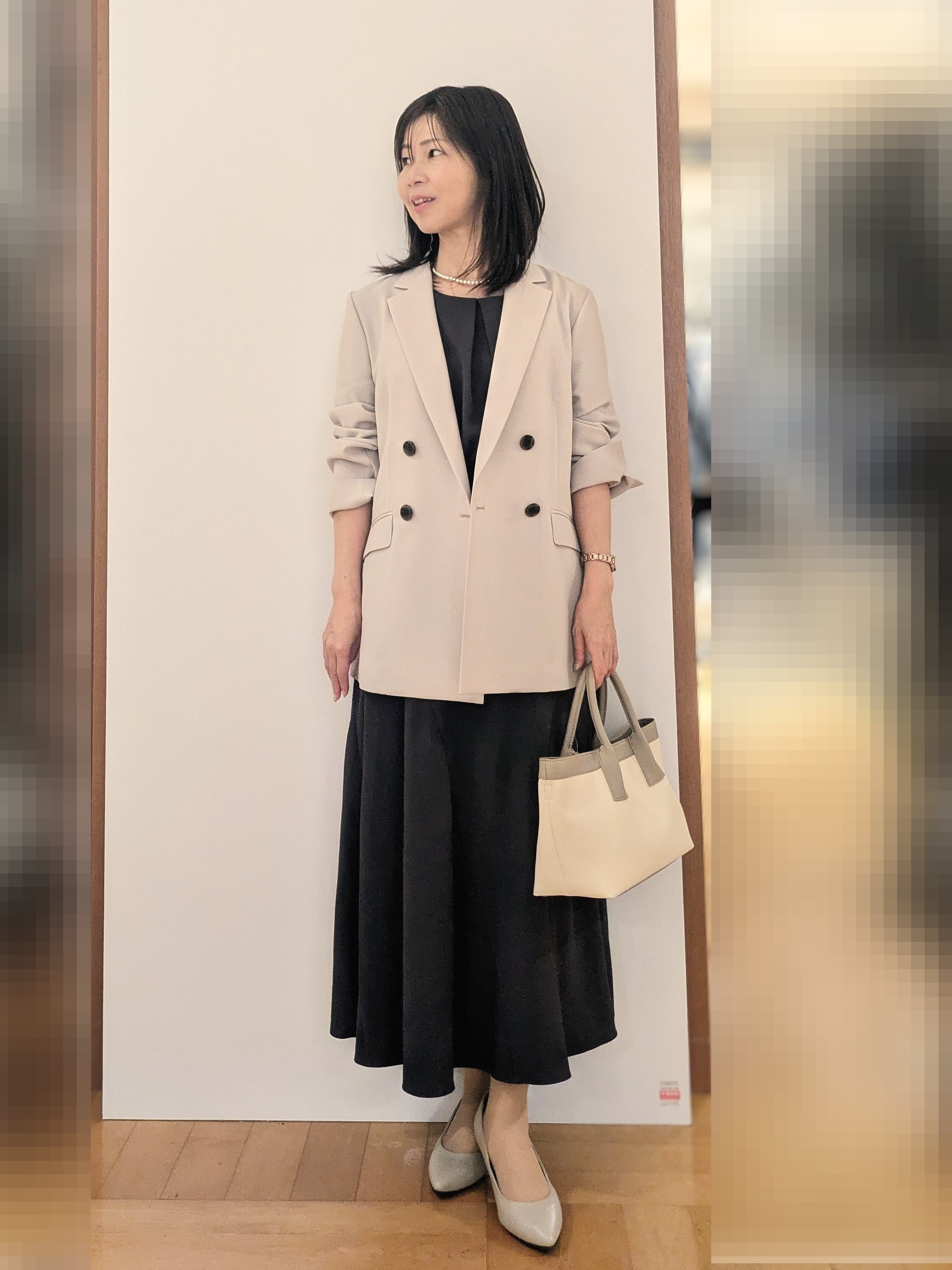 laverさんの「UNTITLED｜【セットアップ可/UVカット/前後2WAY】リラクシーフレンチスリーブブラウス」を使ったコーディネート