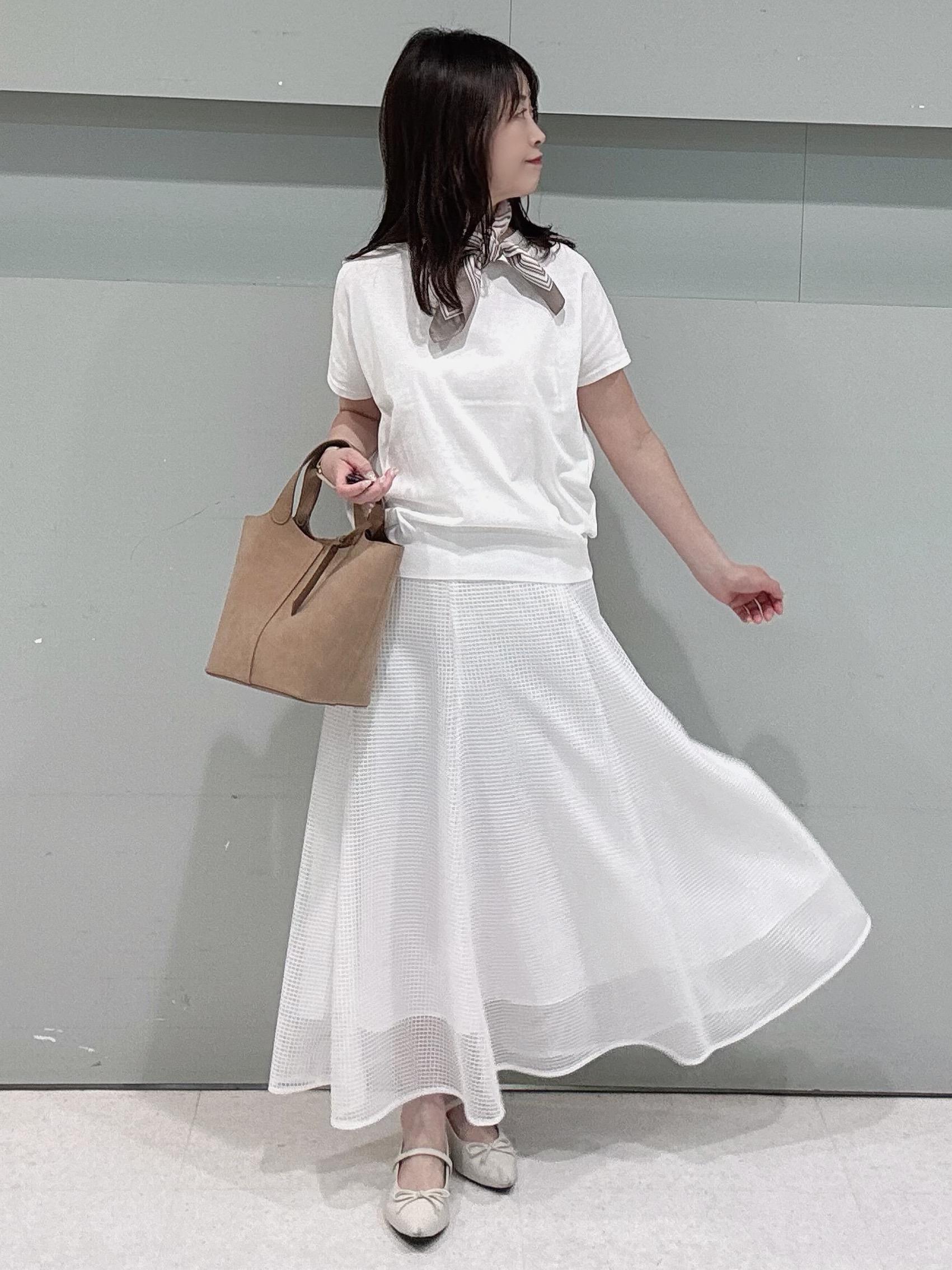 makiさんの「UNTITLED｜【9色展開/アンサンブル可/洗える】コットンベーシックニット」を使ったコーディネート