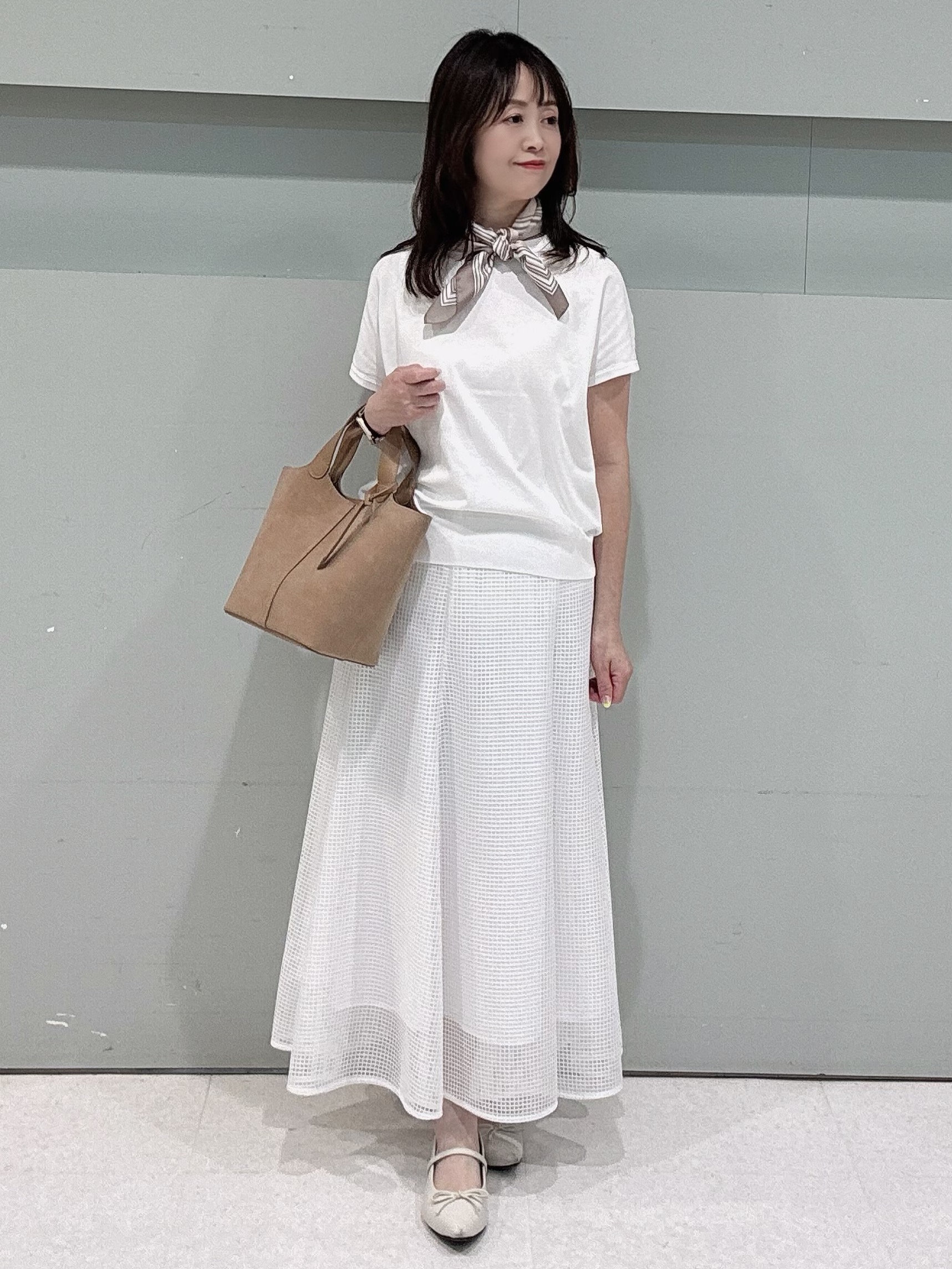 makiさんの「UNTITLED｜【9色展開/アンサンブル可/洗える】コットンベーシックニット」を使ったコーディネート