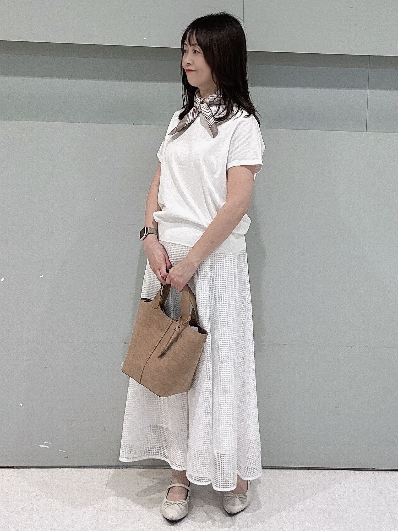 makiさんの「UNTITLED｜【9色展開/アンサンブル可/洗える】コットンベーシックニット」を使ったコーディネート