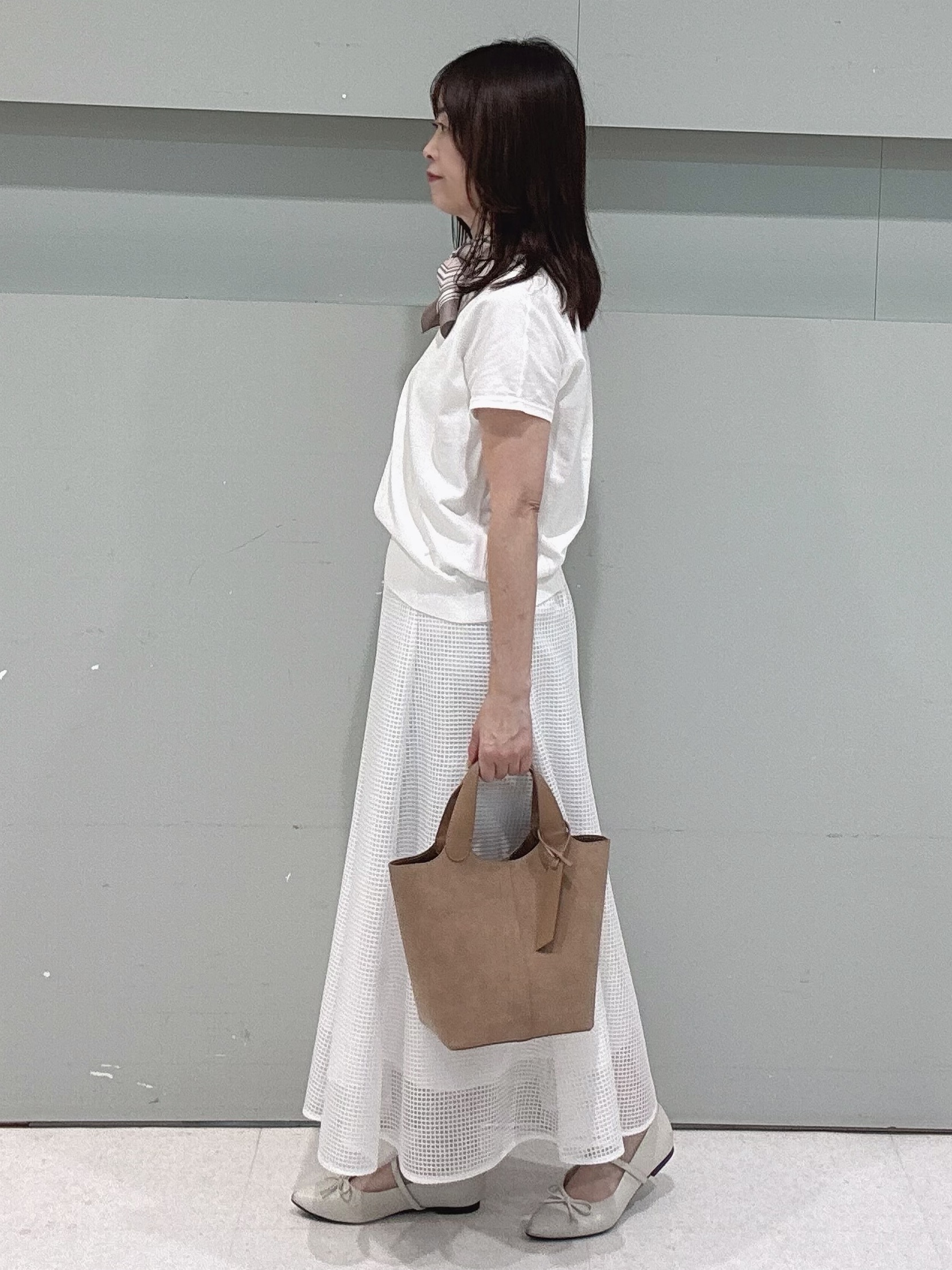 makiさんの「UNTITLED｜【9色展開/アンサンブル可/洗える】コットンベーシックニット」を使ったコーディネート
