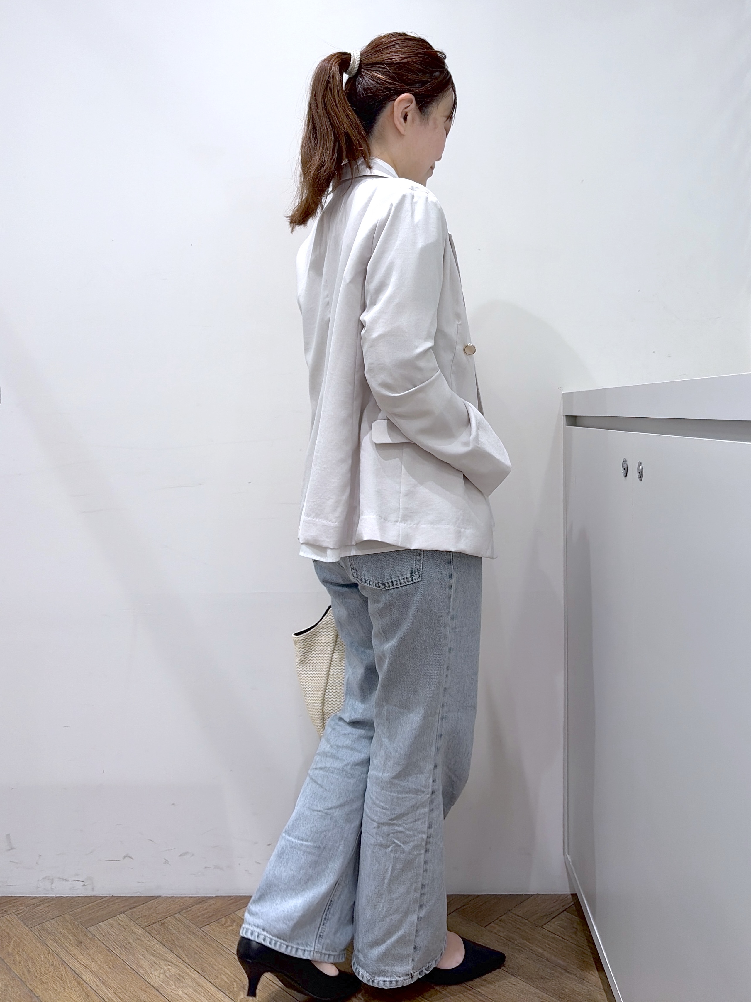 Junさんの「index｜《再入荷》ダブルブレストテーラードジャケット【接触冷感／吸水速乾／イージーアイロン／防シワ／洗濯機O」を使ったコーディネート