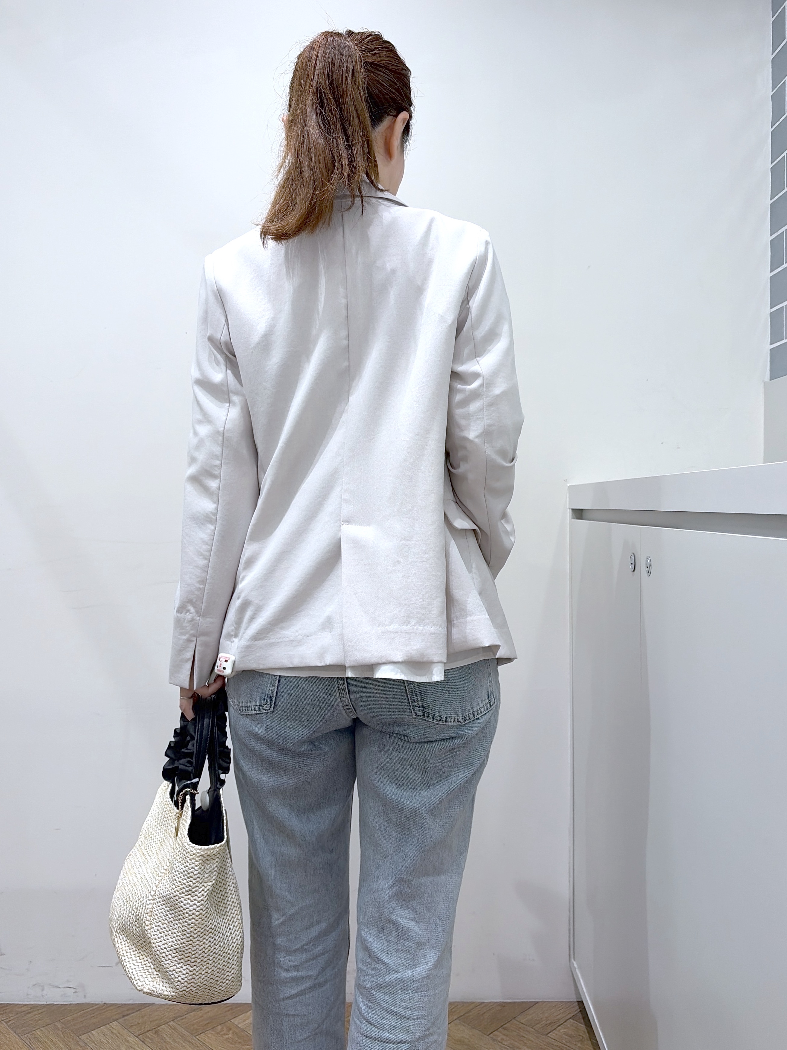 Junさんの「index｜《再入荷》ダブルブレストテーラードジャケット【接触冷感／吸水速乾／イージーアイロン／防シワ／洗濯機O」を使ったコーディネート