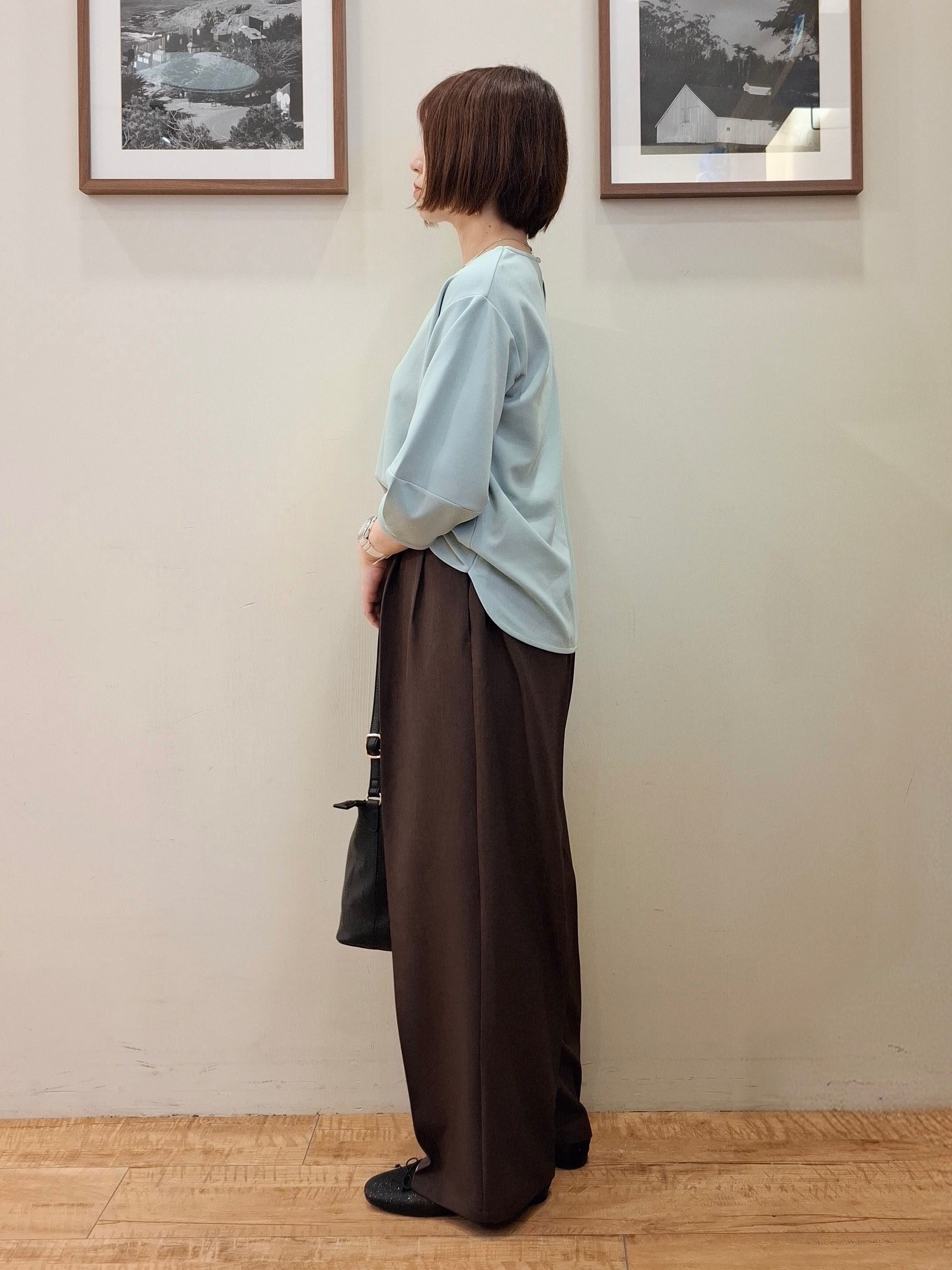 まあるさんの「SHOO･LA･RUE｜【高レビュー/着丈選べる/S-LL/洗濯機可】楽ちん&times;きれい見え ストレッチワイドパンツ」を使ったコーディネート