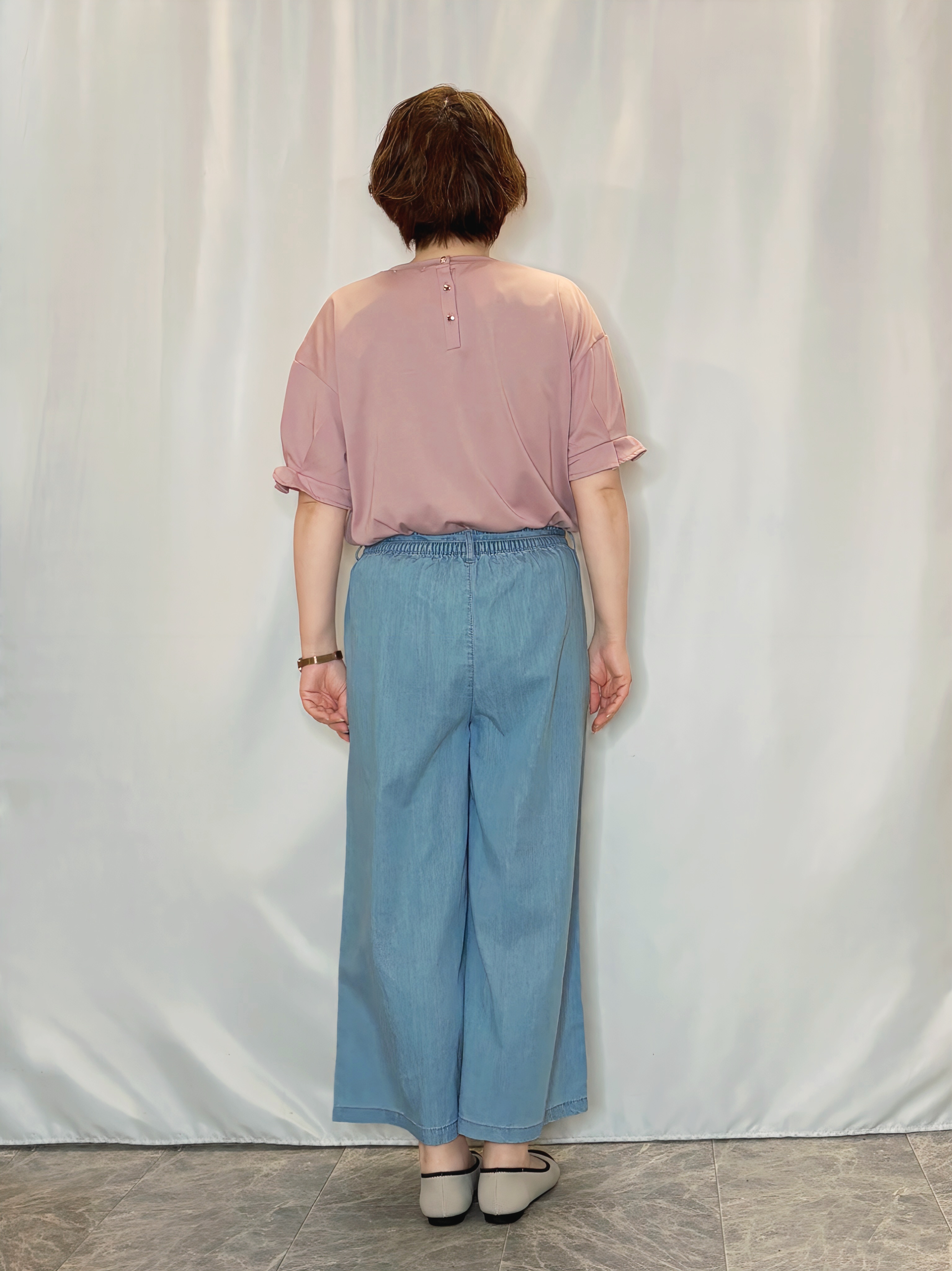 たみさんの「SHOO･LA･RUE｜【S-LL】サッと羽織れてきれい見え　フラップポケット ノーカラーブルゾン」を使ったコーディネート
