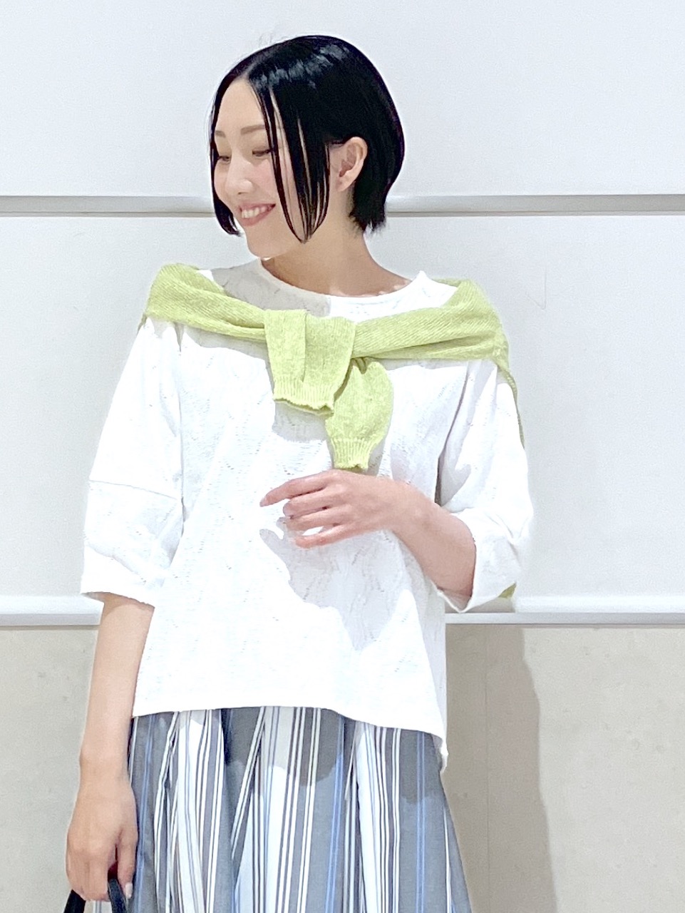 eriko さんの「Dessin｜【洗える】七分袖レースカットソー」を使ったコーディネート