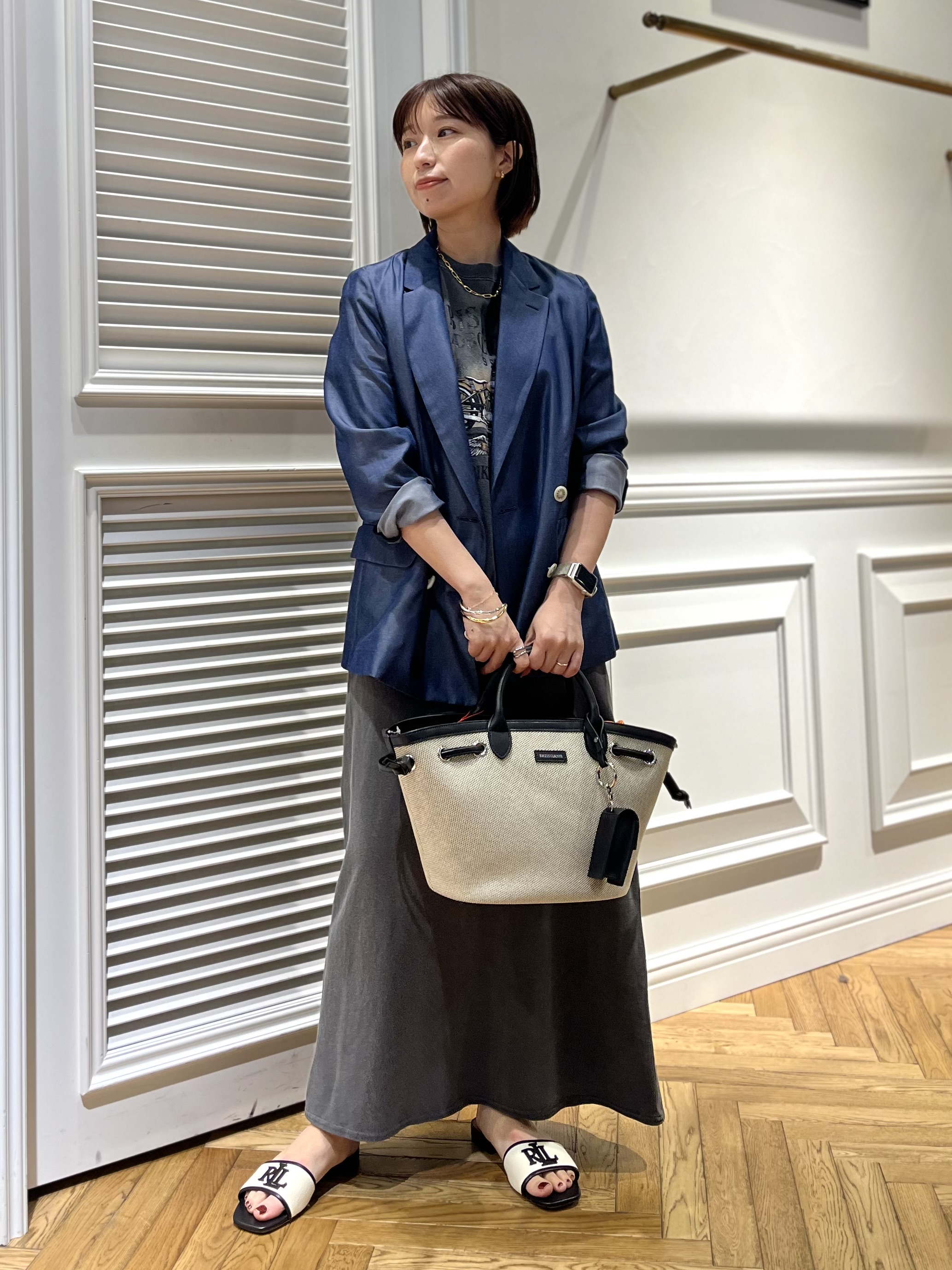 つじ まこさんの「DRESSTERIOR｜【otonaMUSE5月号掲載/セットアップ可】テンセルデニムダブルジャケット」を使ったコーディネート