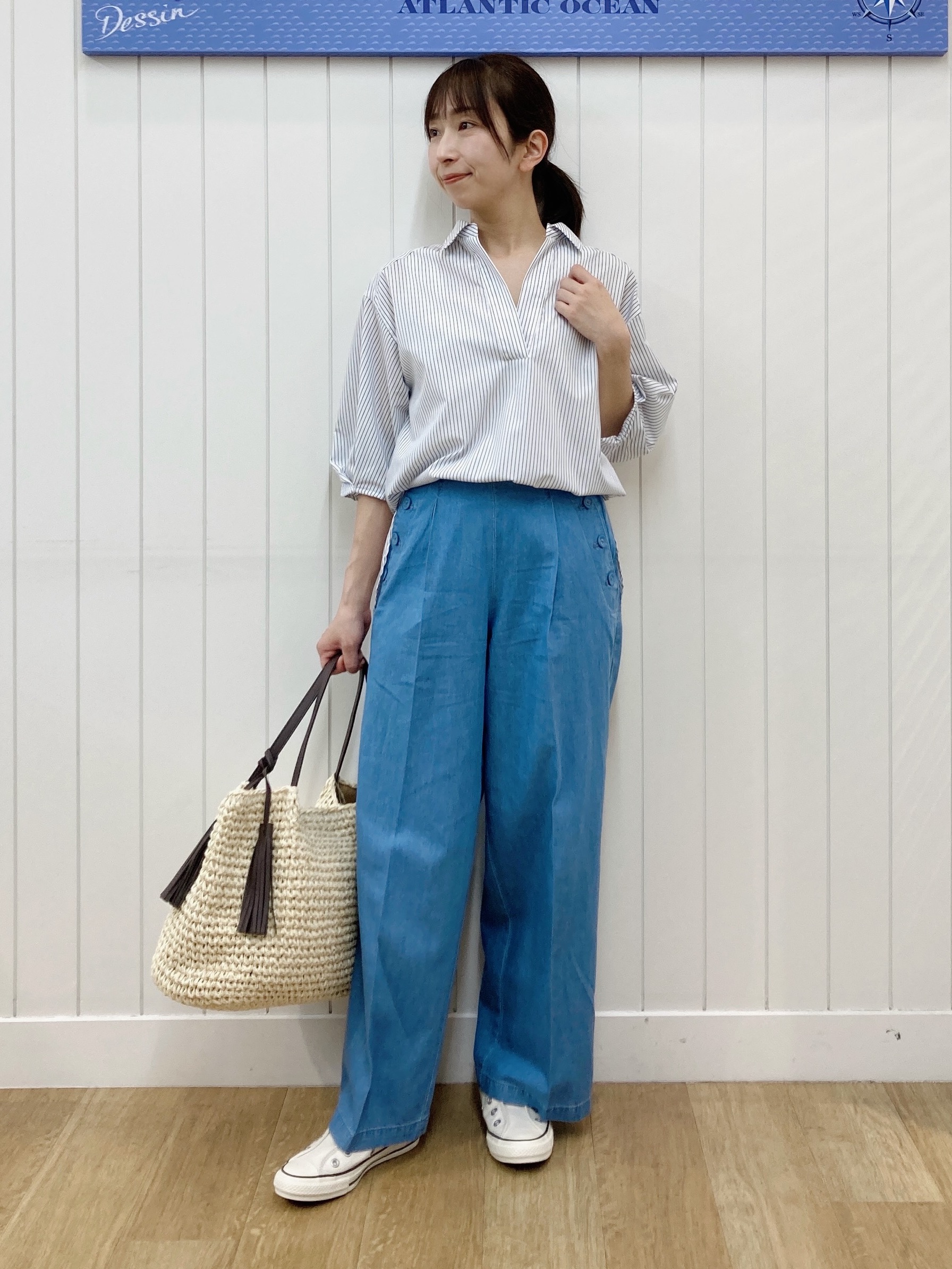 yoshiさんの「Dessin｜【洗える】スキッパーシャツブラウス」を使ったコーディネート