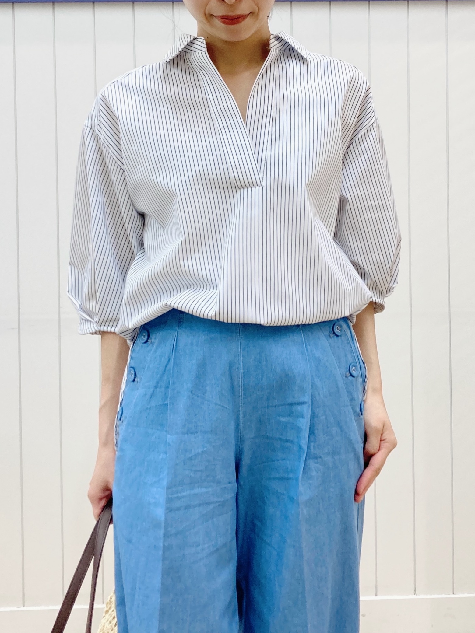yoshiさんの「Dessin｜【洗える】スキッパーシャツブラウス」を使ったコーディネート