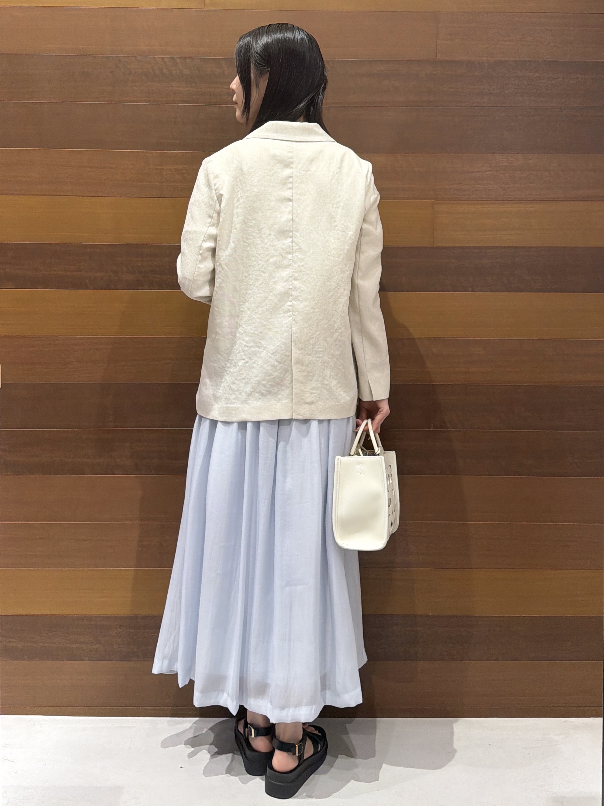 さやさんの「OPAQUE.CLIP｜【UV／接触冷感】ダブルブレストジャケット《防シワ加工／洗える》」を使ったコーディネート