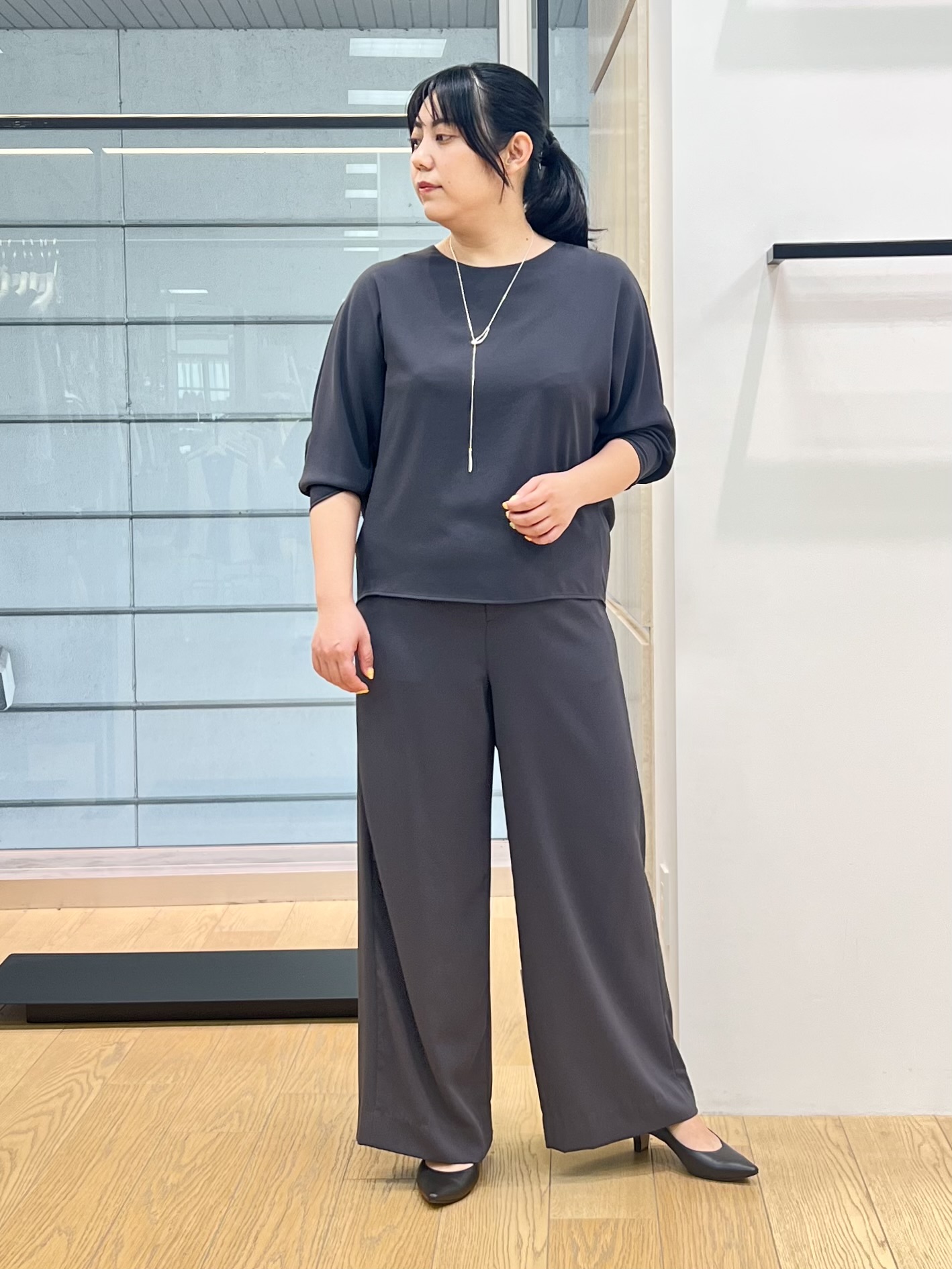 shimaさんの「INDIVI｜【接触冷感／透湿／着る日傘】ノーカラージャケット」を使ったコーディネート