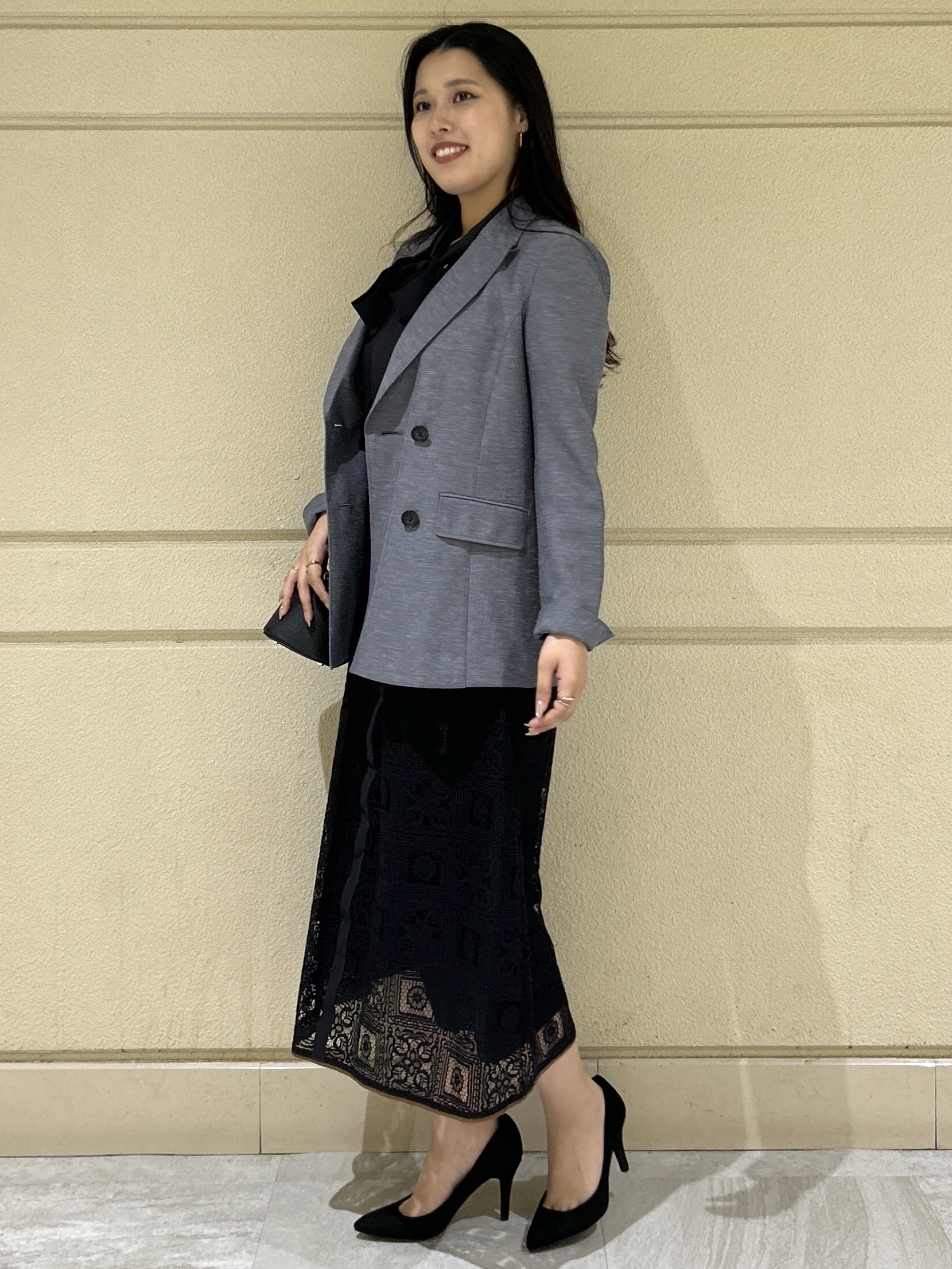 Momokaさんの「COUP DE CHANCE｜【手洗い可/日本製】ダブルジャケット」を使ったコーディネート