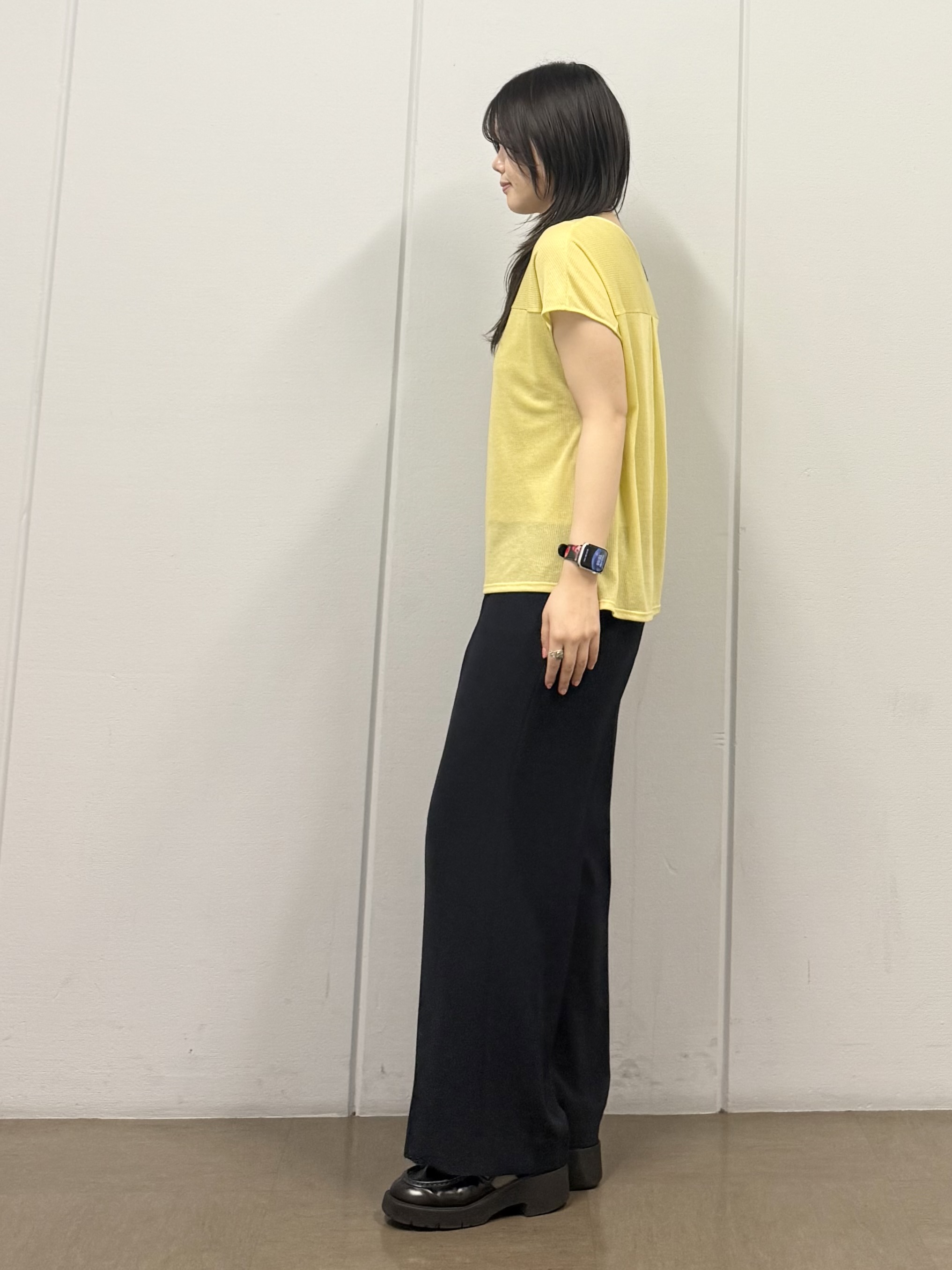 mizukiさんの「INDIVI｜【洗える／アンサンブル可能】シアースストライプトップス」を使ったコーディネート